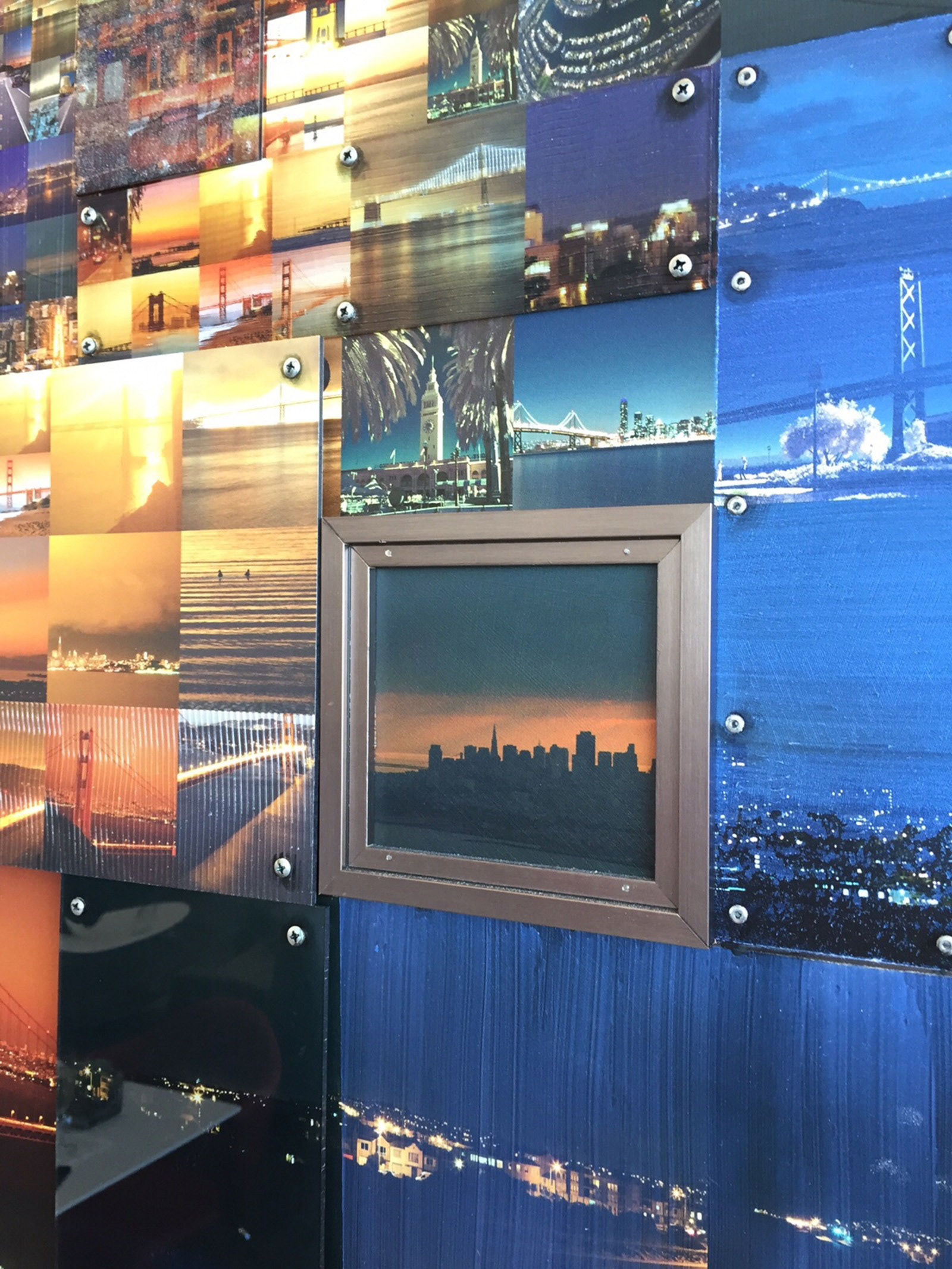 3D digital mural mosaic on the wall