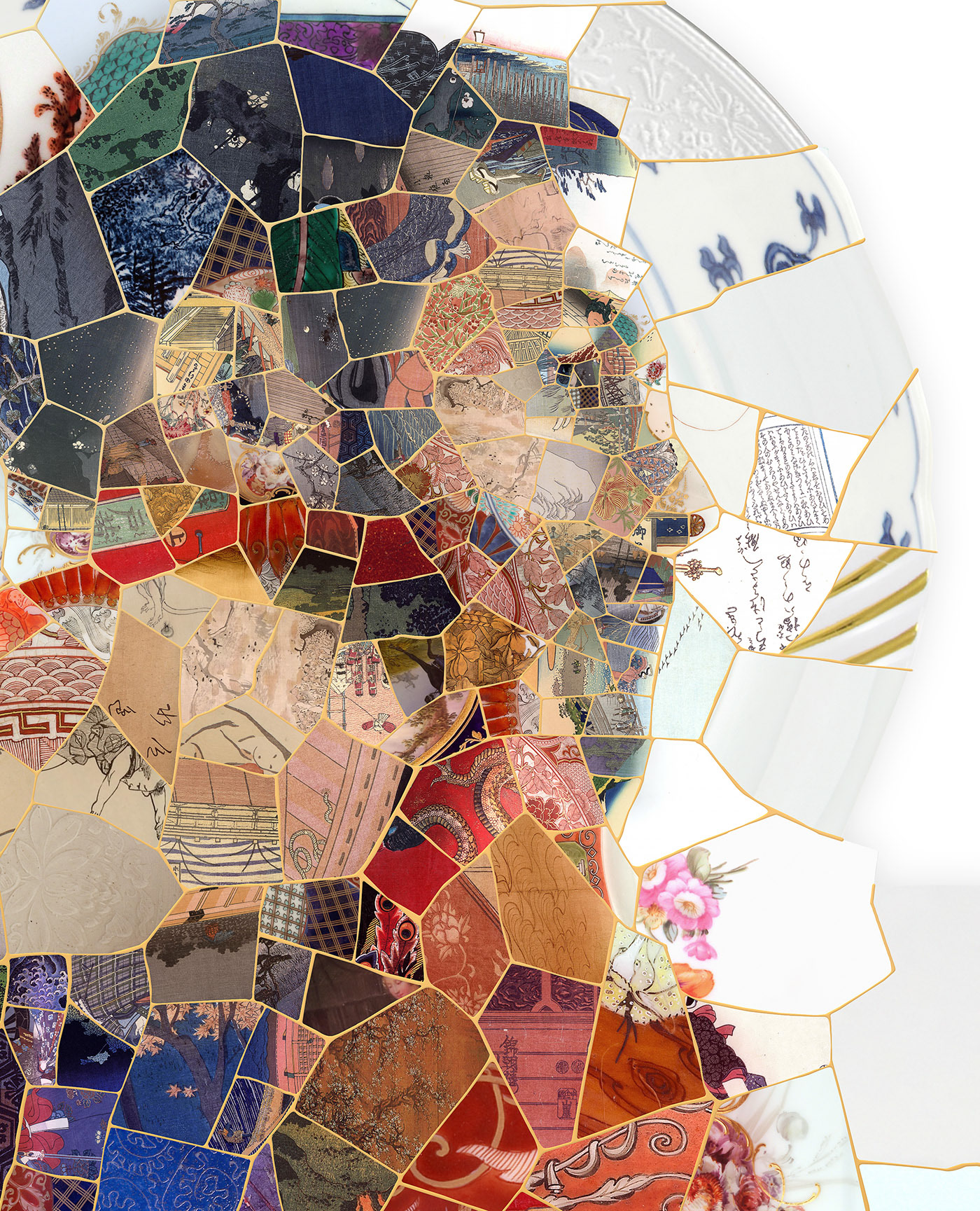 Sport mosaic art with athlete imagery