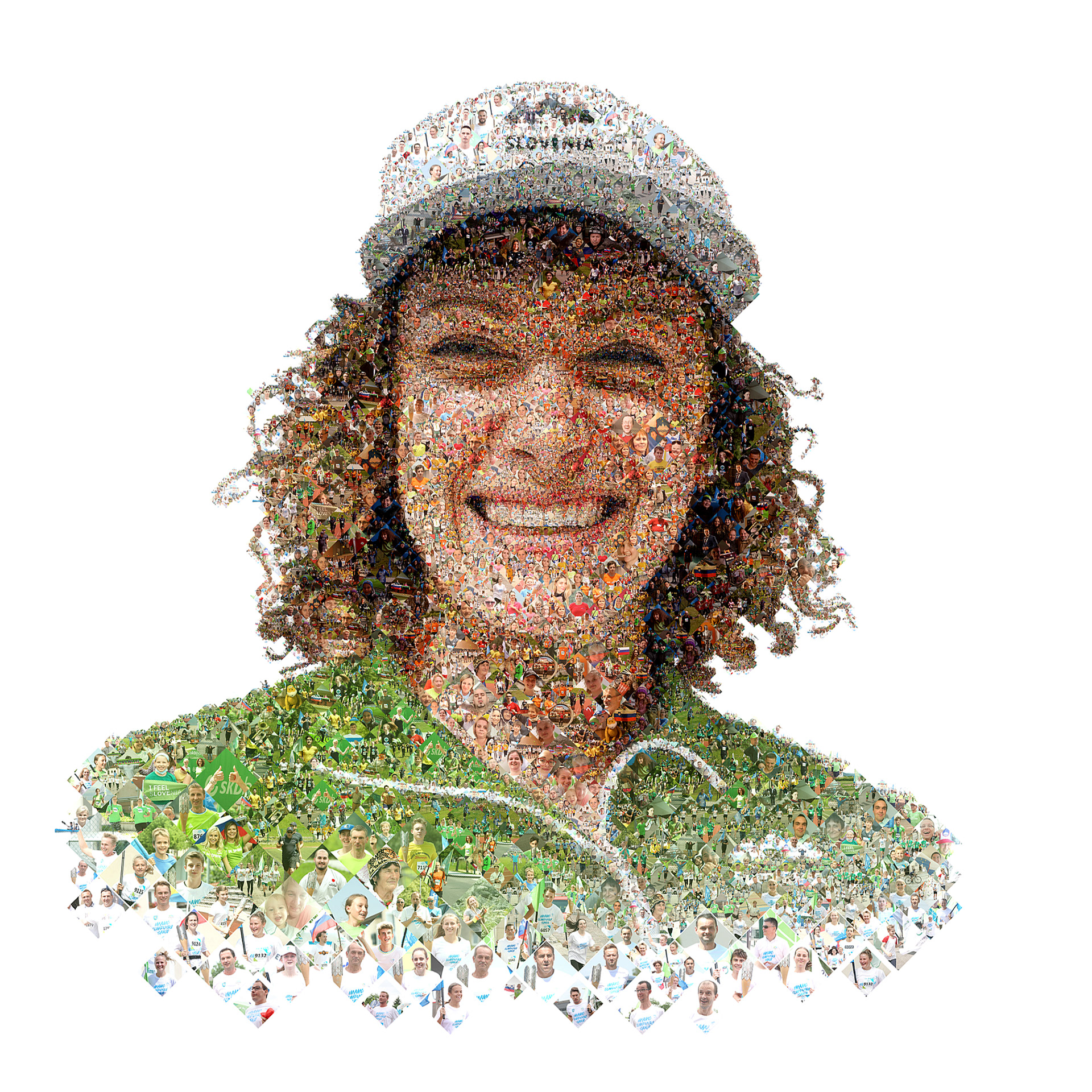 Pogum portrait mosaic, Olympic branding images