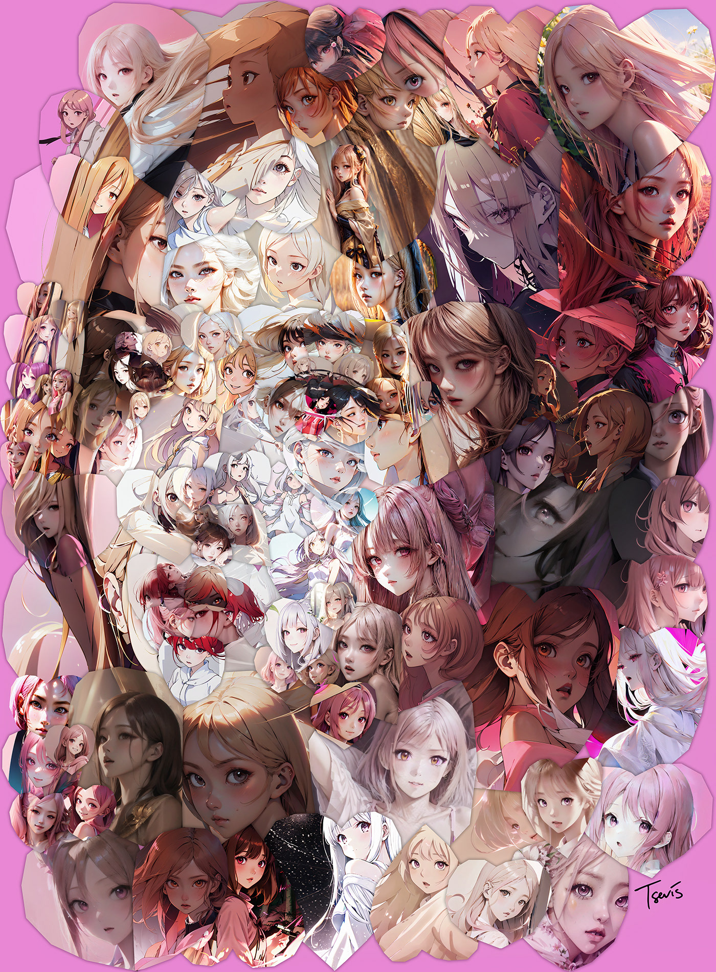 Anime portrait of Rosé singer, music, and fashion illustration