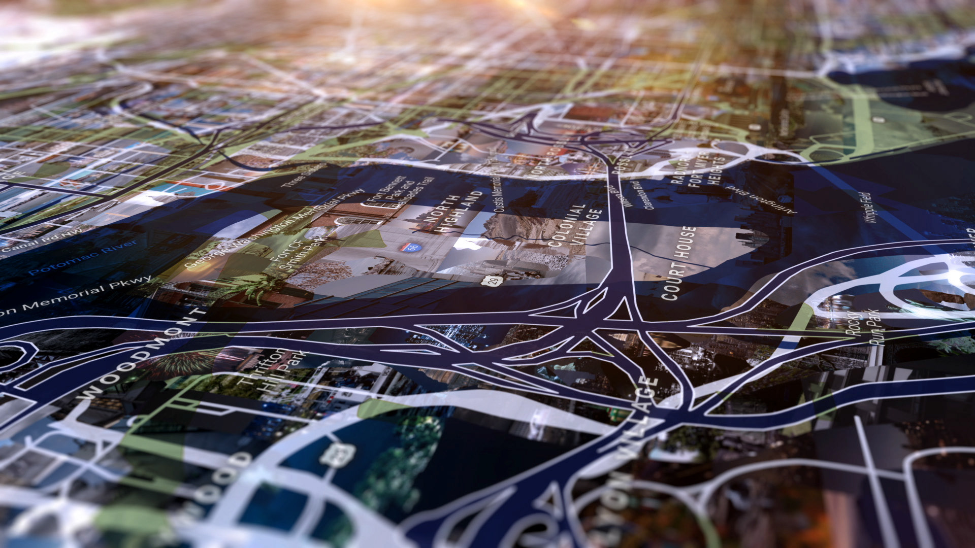 Map mosaic art in animation