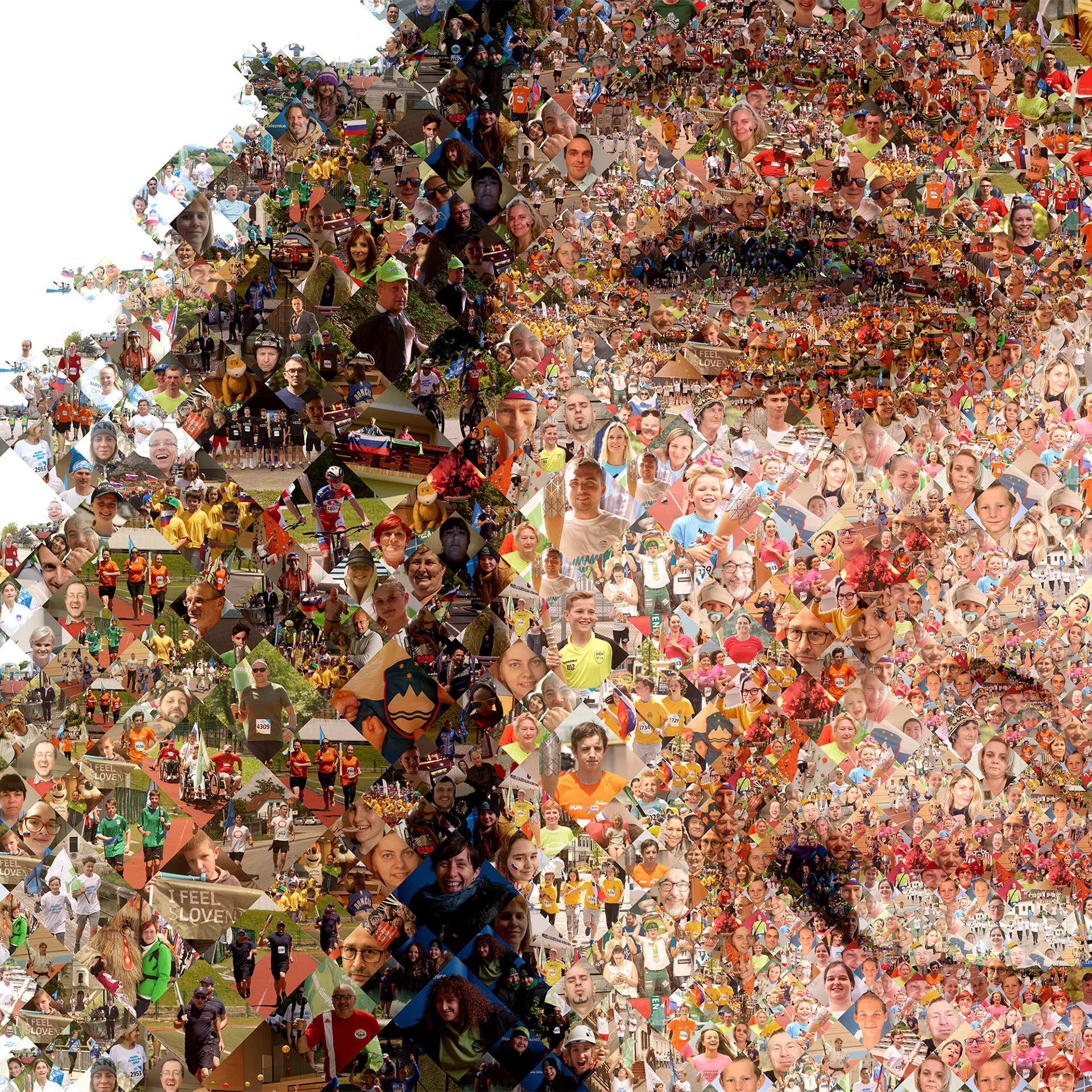 Portrait made of many digital graphics