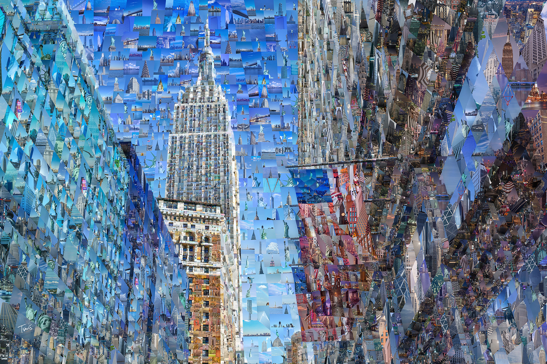 The Empire State Building from millions of photos, digital mural