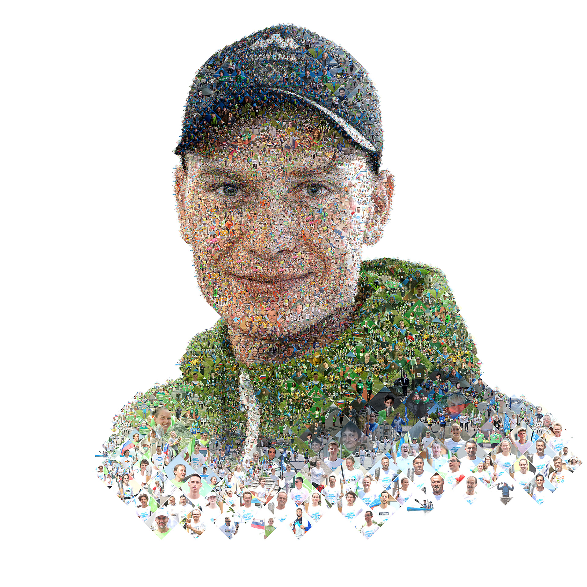 Ponos portrait digital photo montage, Olympic Games advertising