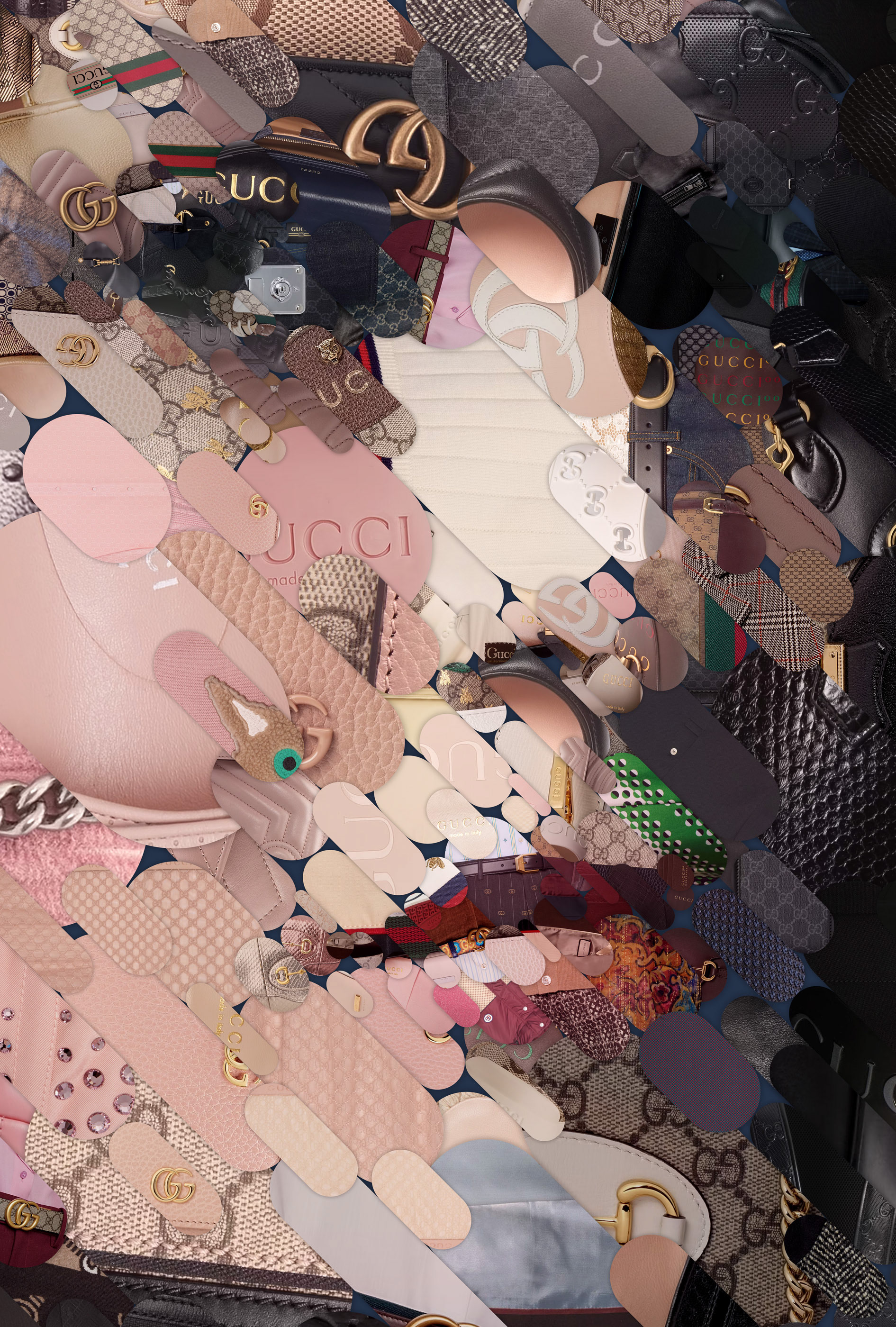 Salma Hayek's portrait for the movie The House of Gucci, a digital collage illustration