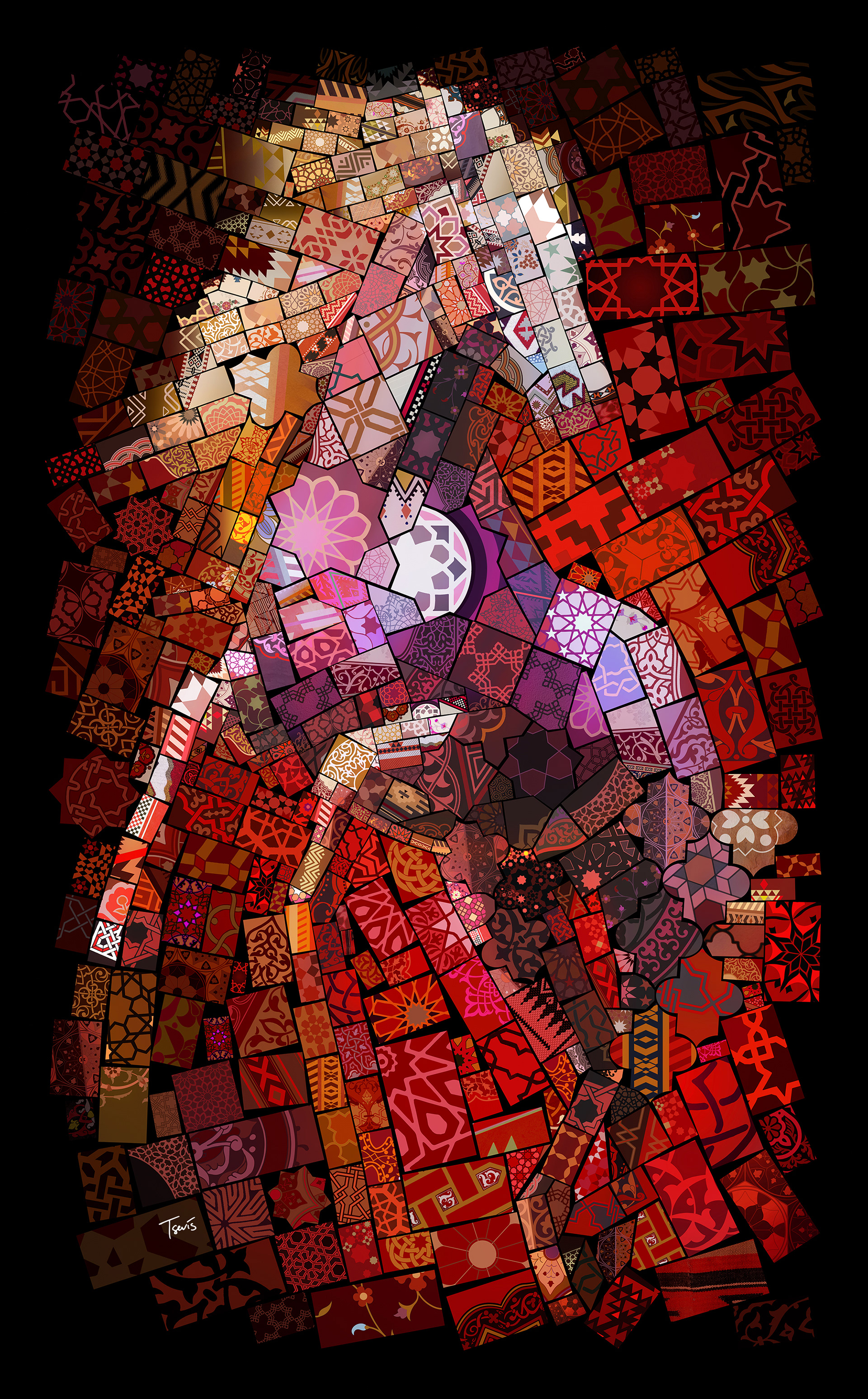 Stallion’s Serenity: Mosaic Melody of Equine Grace