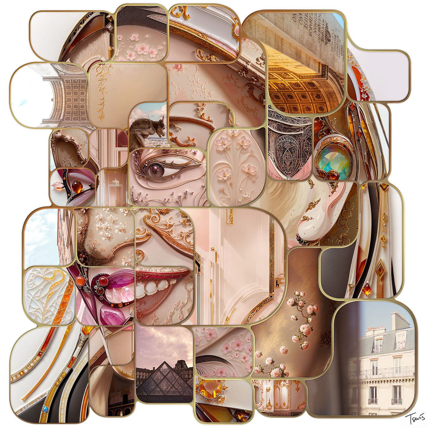 Mosaic portrait of the decorated Cypriot Paralympic athlete.