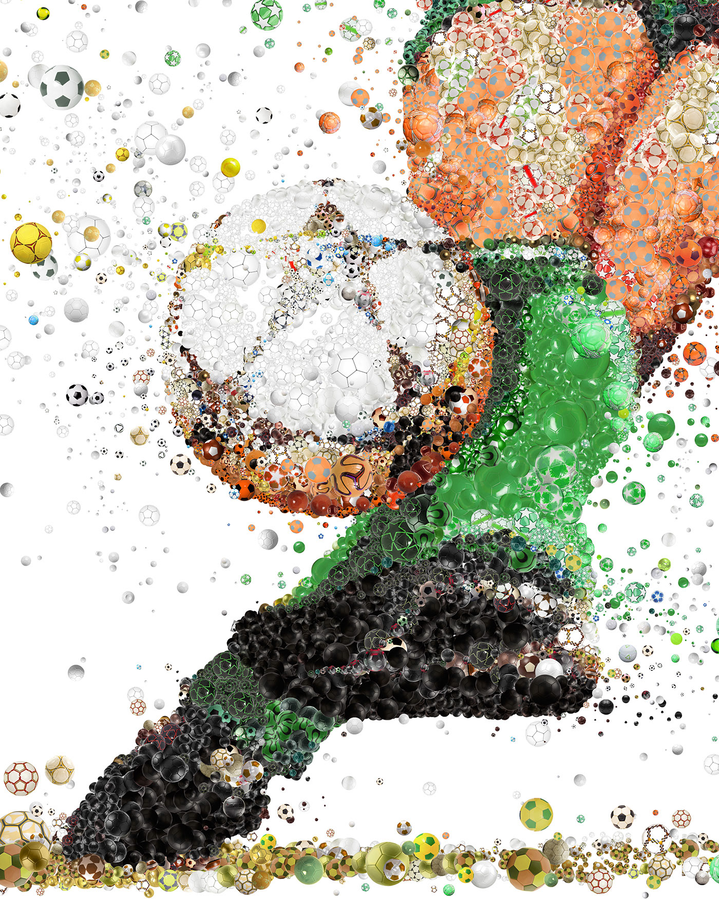 A goal illustration from millions of balls, UEFA digital art
