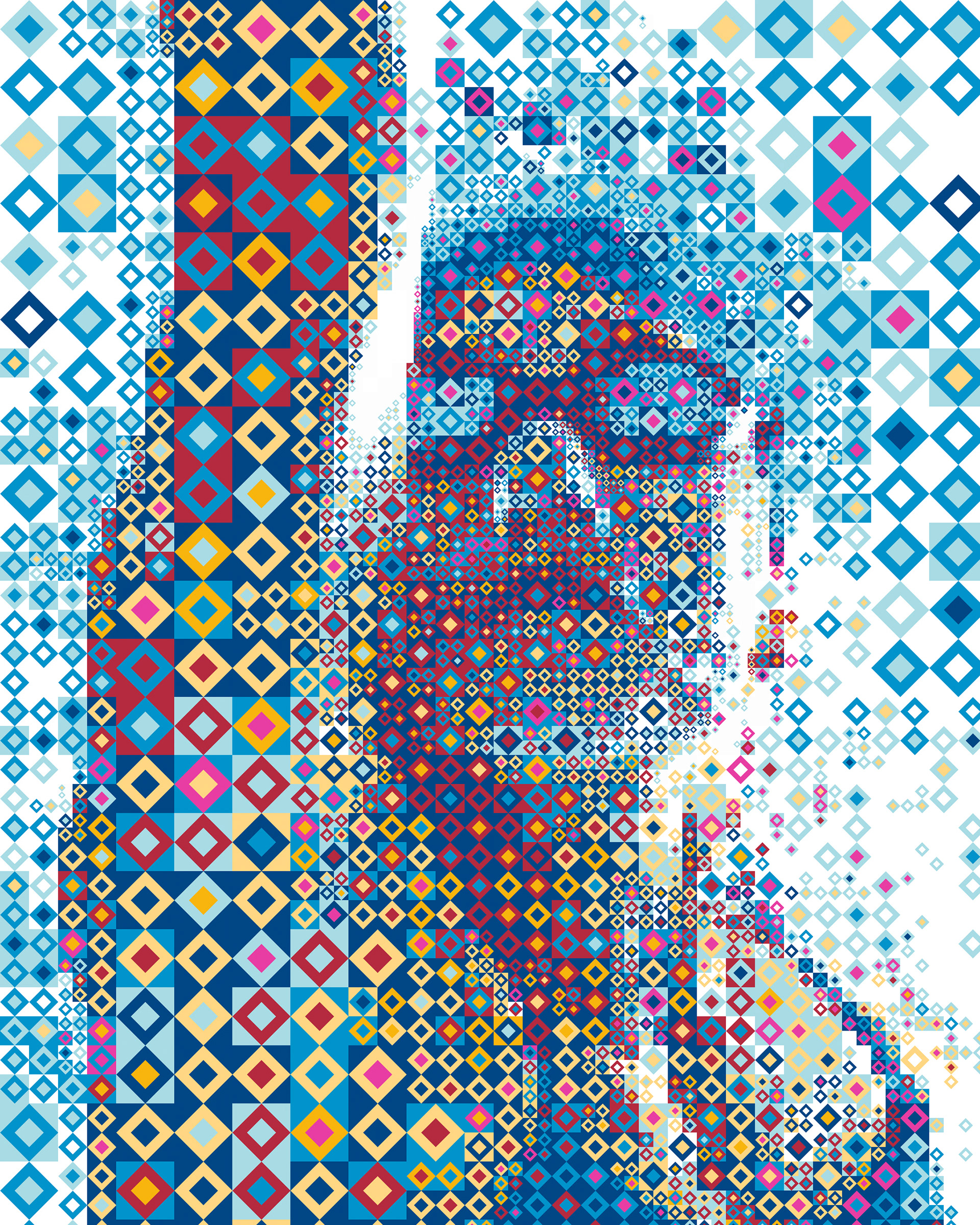 Sports themed mosaic graphics