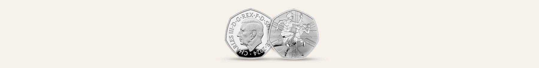Olympic illustration on Royal coin for Paris Olympiad