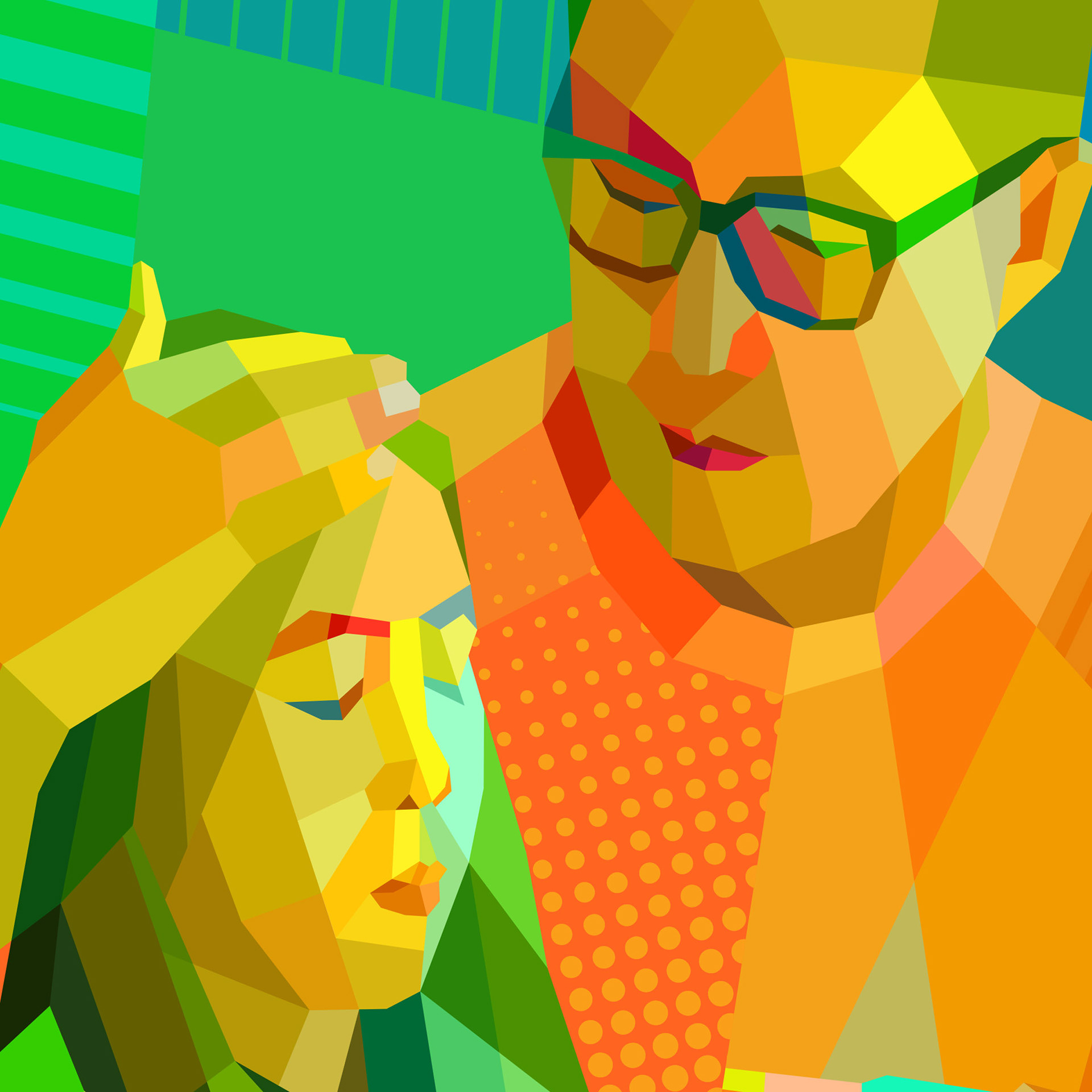 Dynamic picture of colors, corporate health artwork