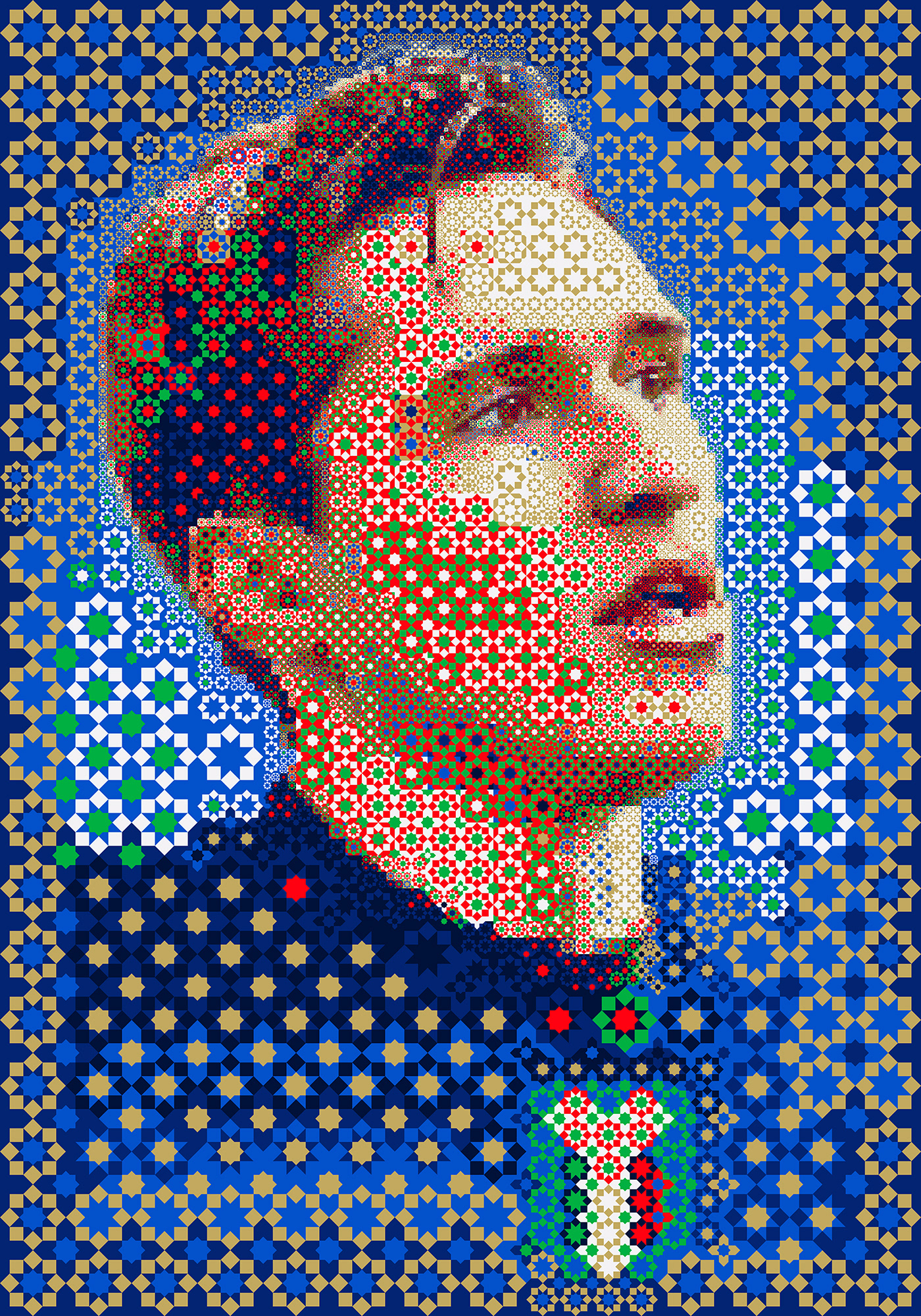 Mosaic portrait of Federico Chiesa for the World Cup with Arabesque design