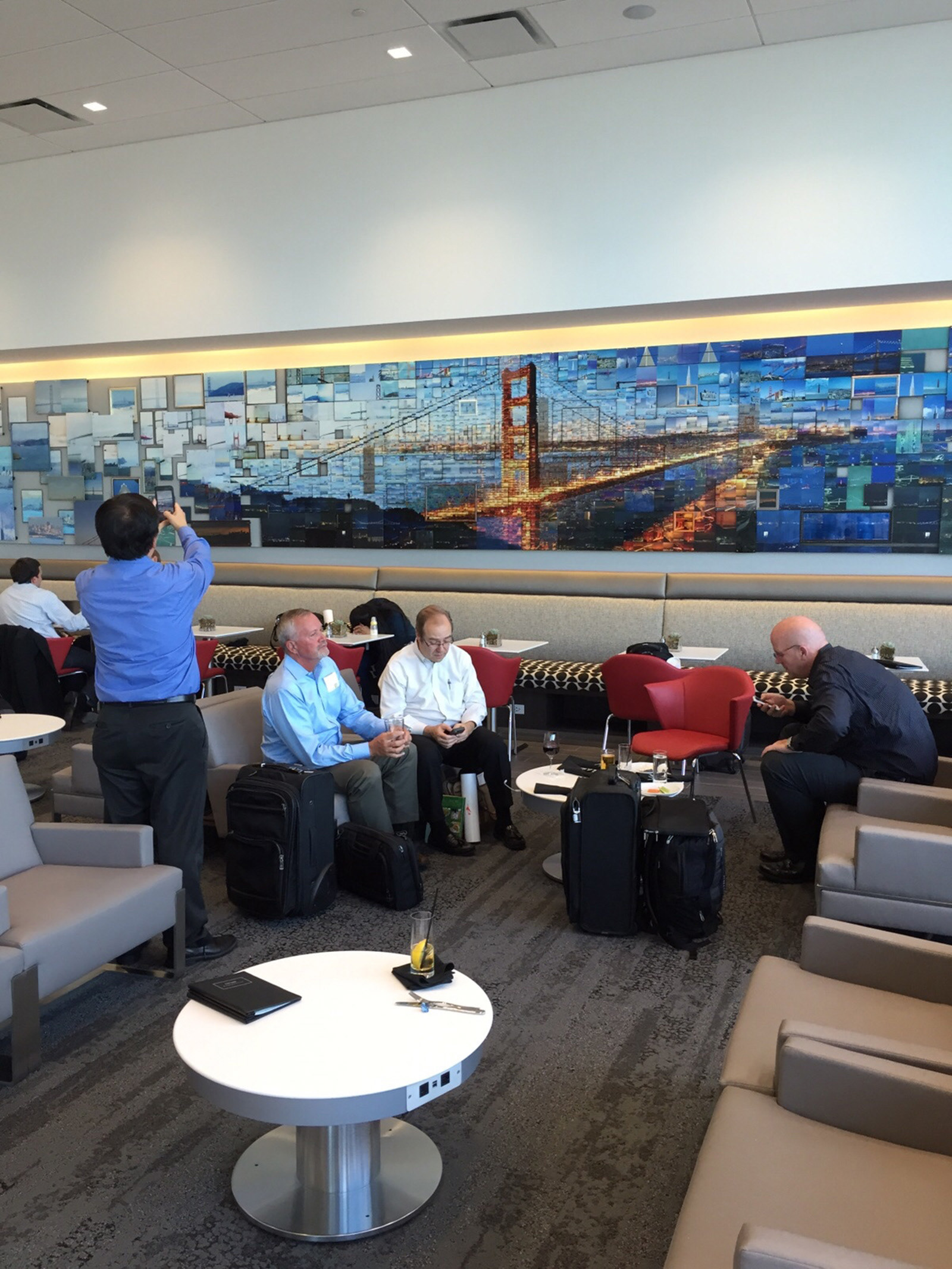 Business class SFO space wall art, mural illustration