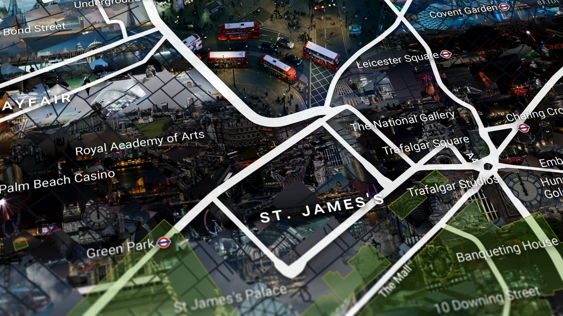 Map mosaic of London City for Global television campaign