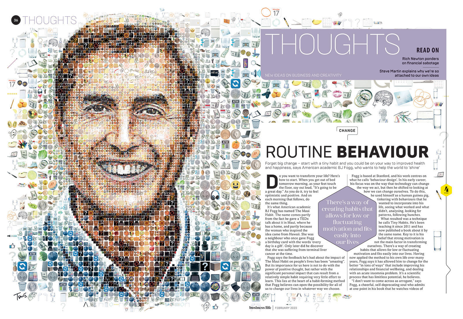 Magazine illustration, article cover digital mural