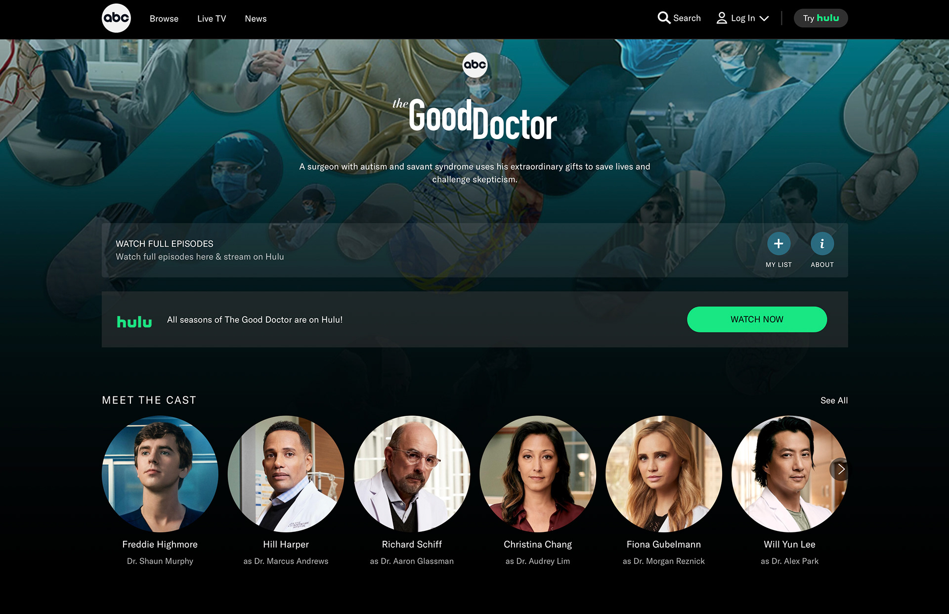 Hulu production of the Good Doctor TV series mosaic illustration