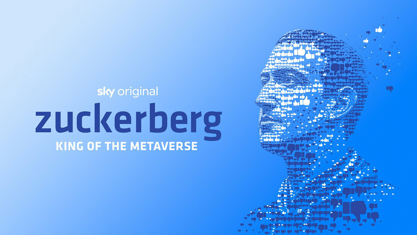 Mosaic portrait of Mark Zuckerberg created with like and dislike icons for television
