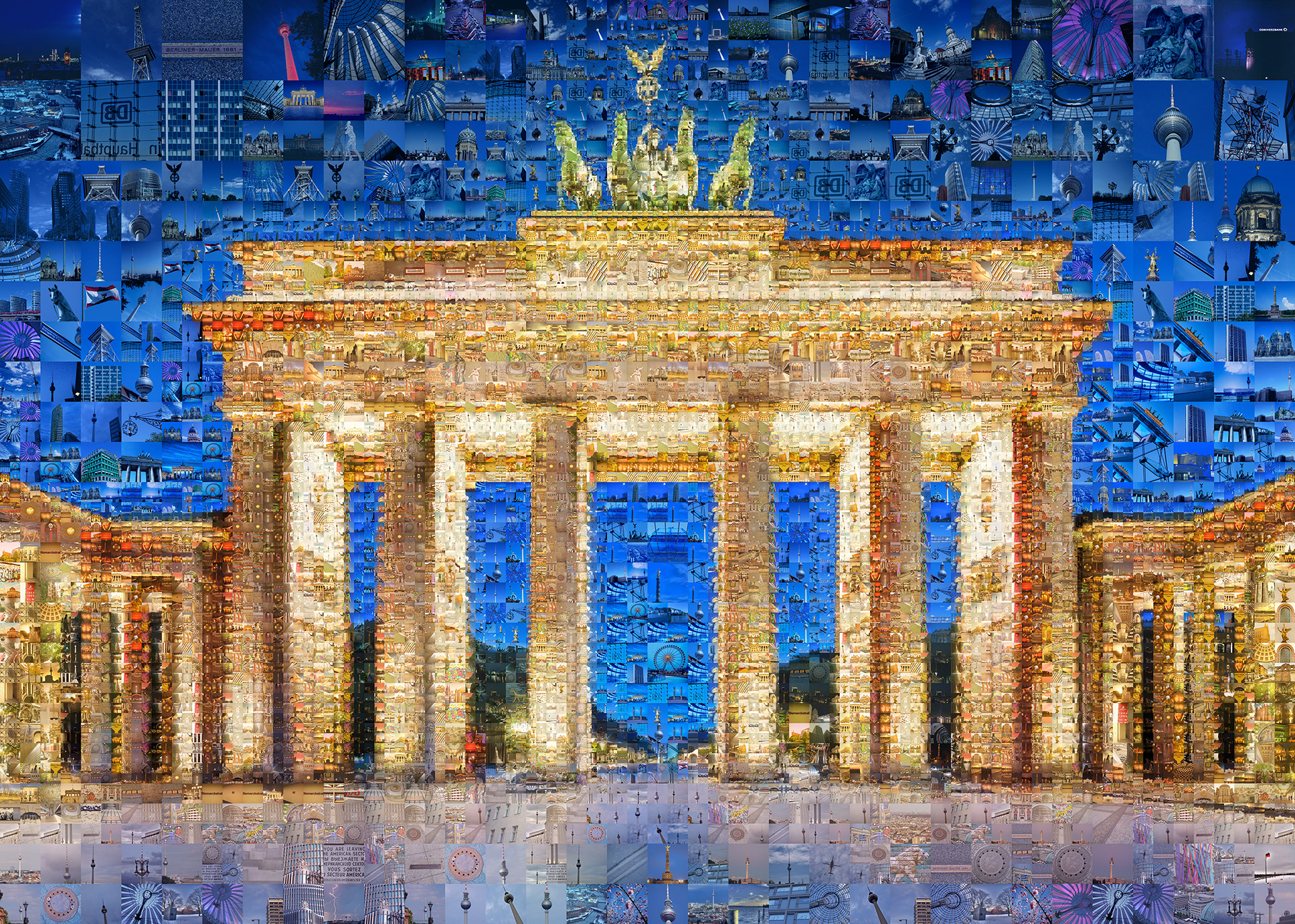 Digital photocollage of Berlin city landmark for Schmidt Spiele puzzles
