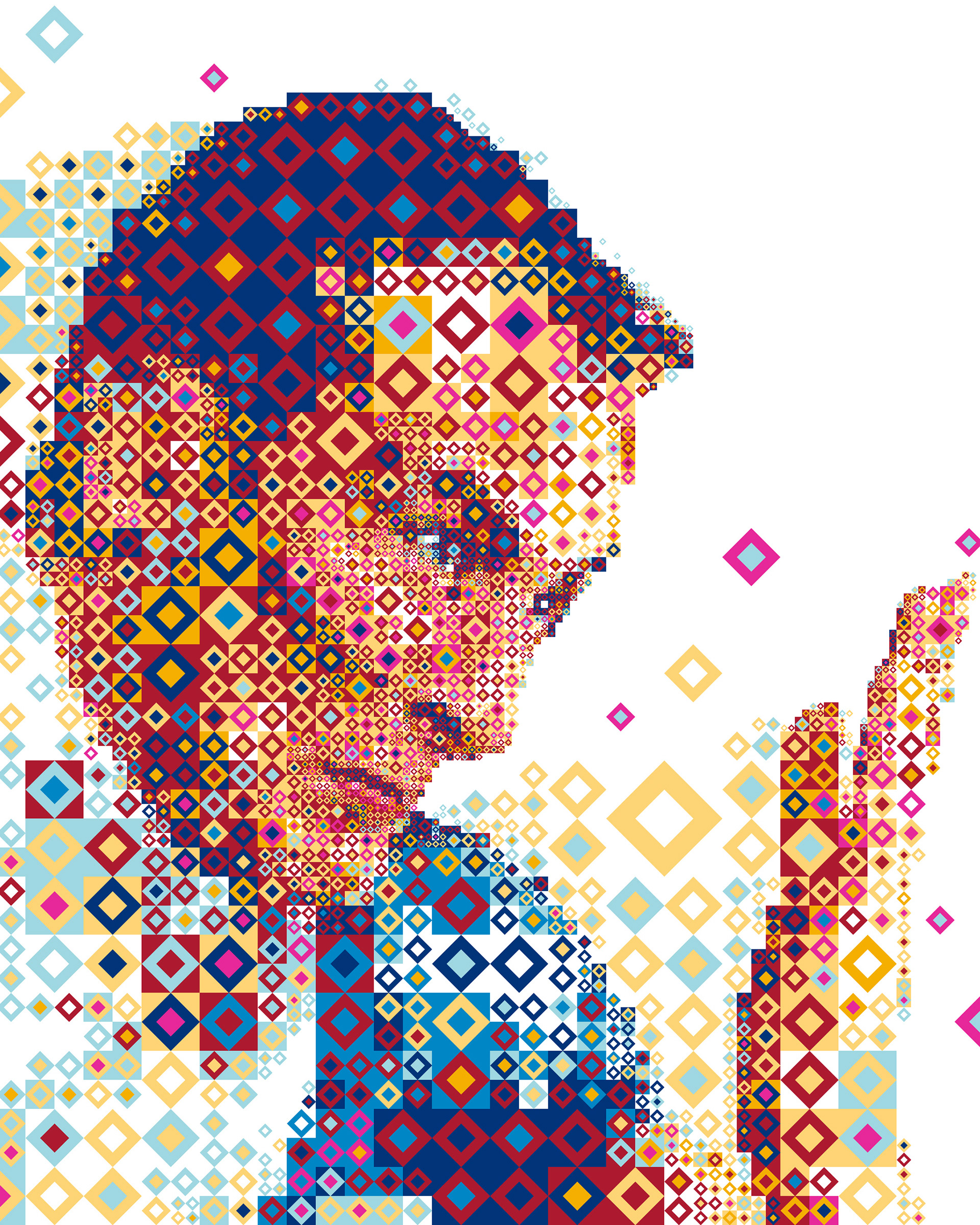 Digital illustrations from colors in motion portrait