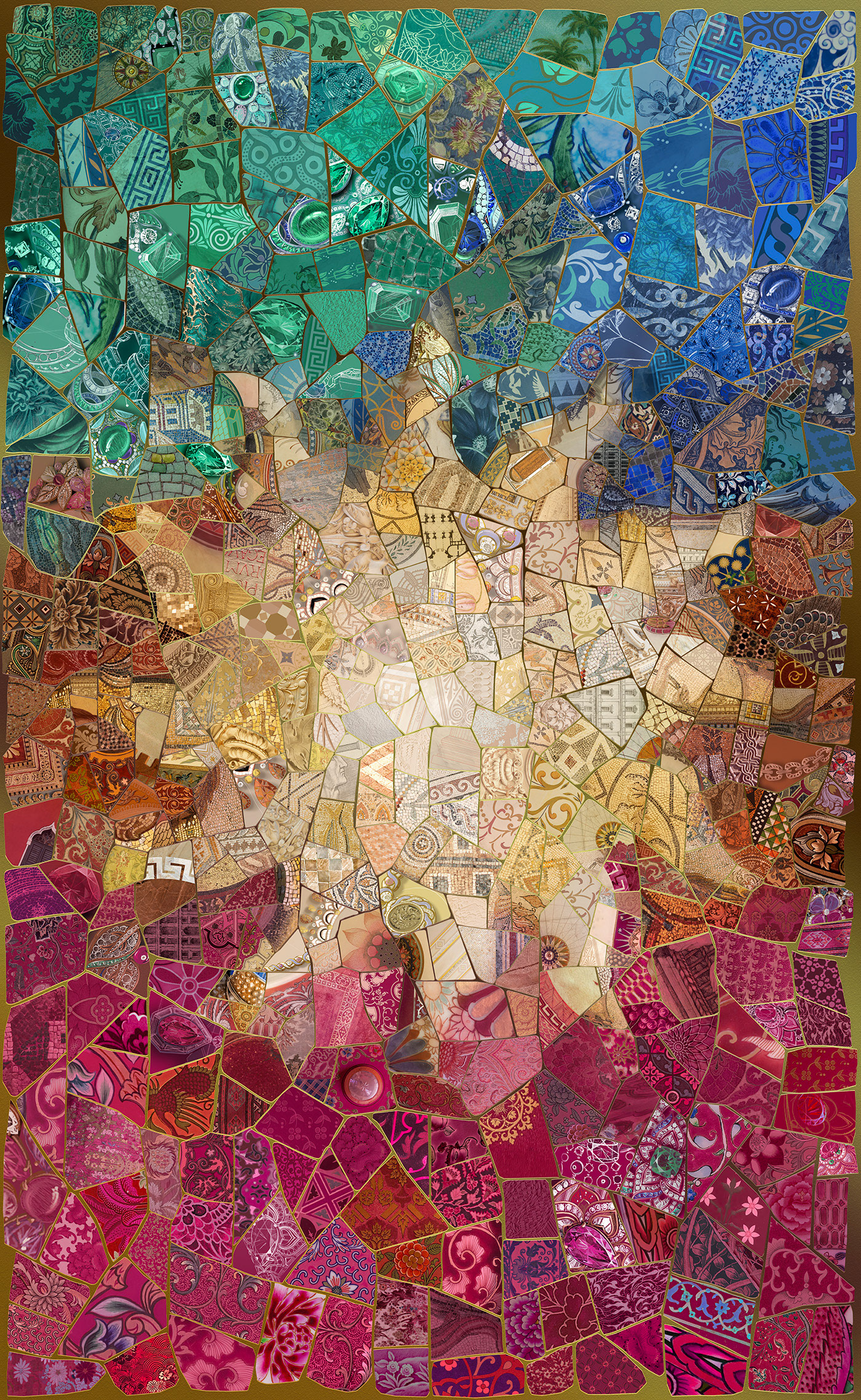 Digital artwork for Bulgari’s Mediterranea collection, digital photomosaic