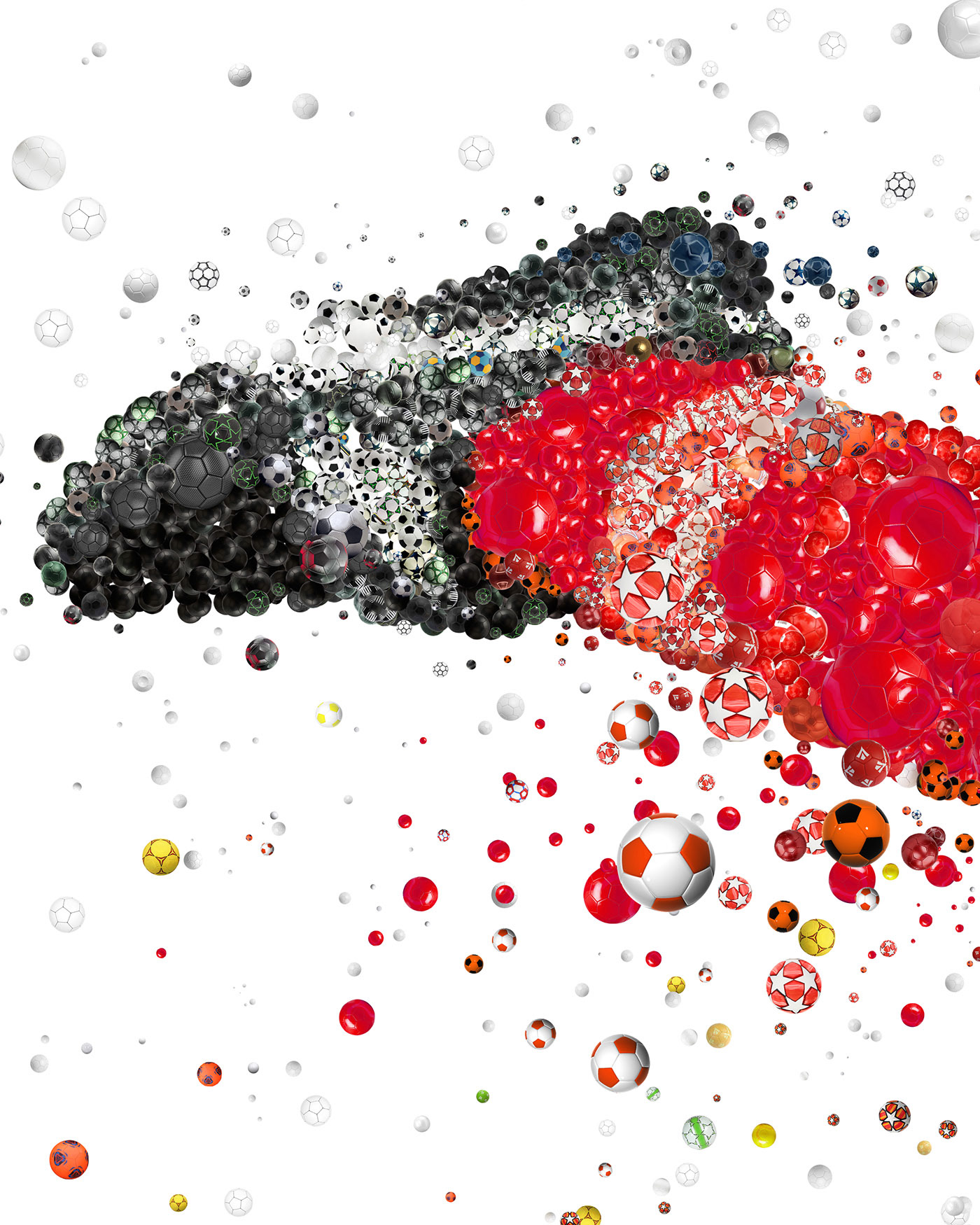Detail of digital mural mosaic for sports event