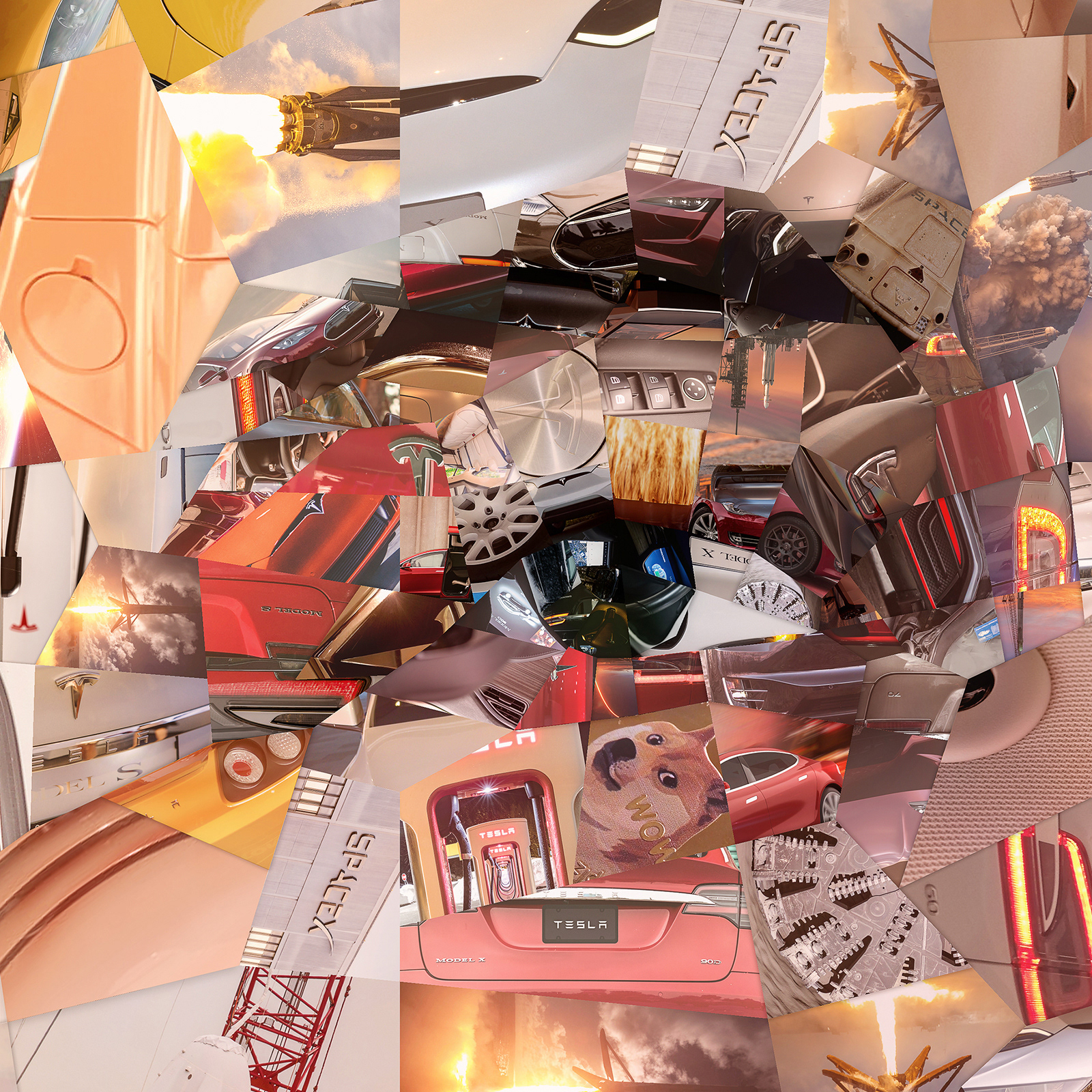 Elon's eye digital art from photos, editorial design