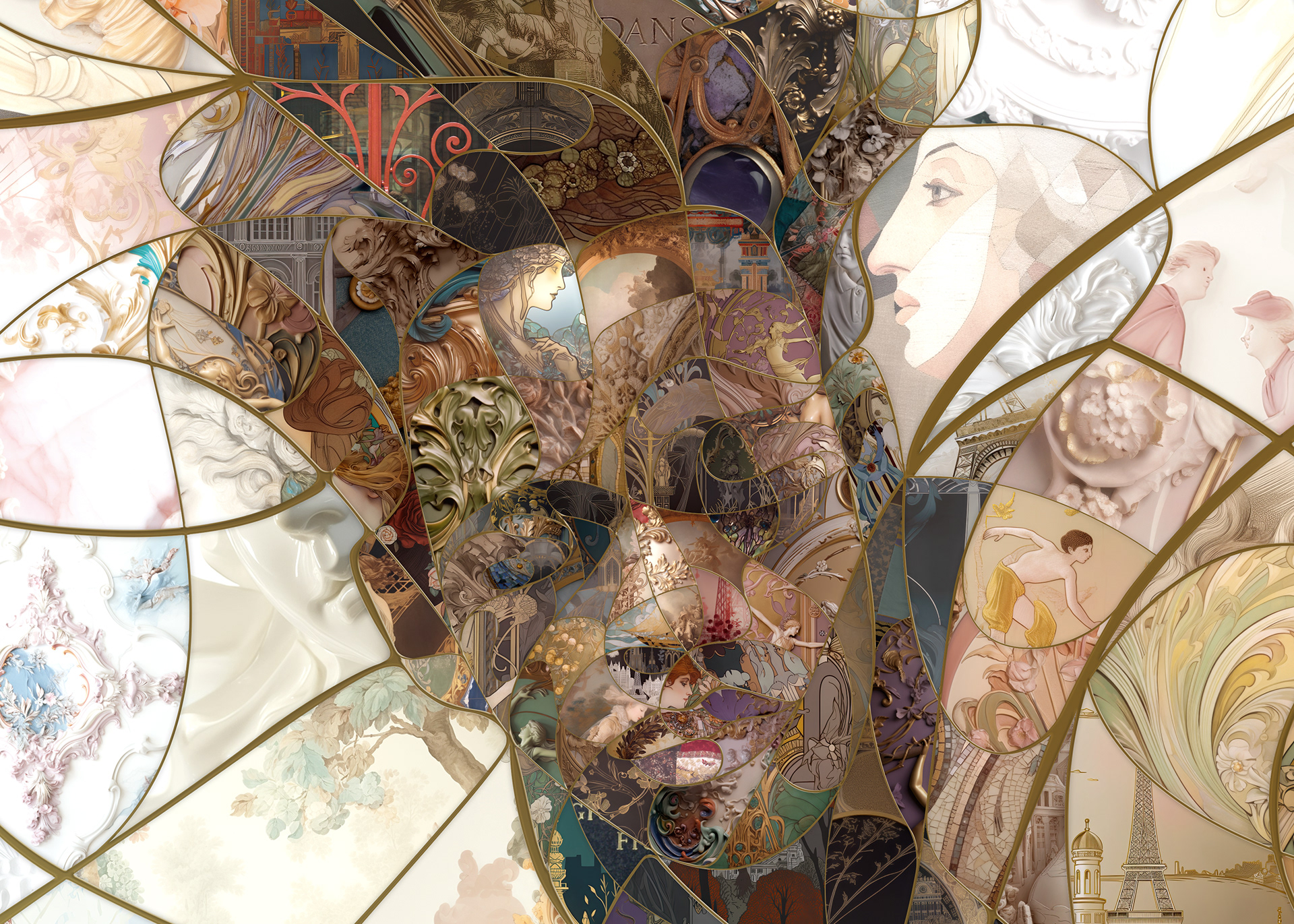 Detail of Olympic art mosaic illustration