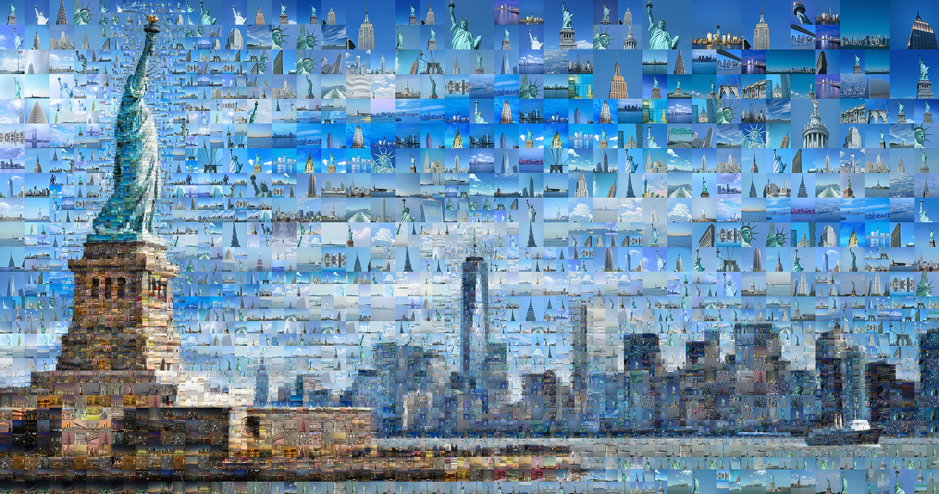 Mosaic of New York City in a digital photographic collage for the Lumas gallery