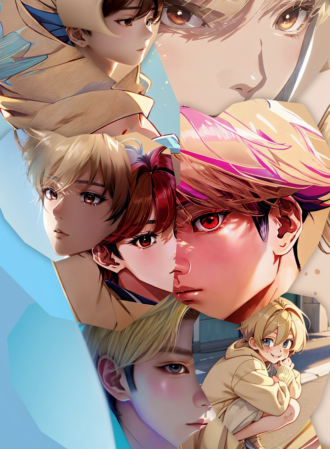 TV series celebrity portrait in manga style