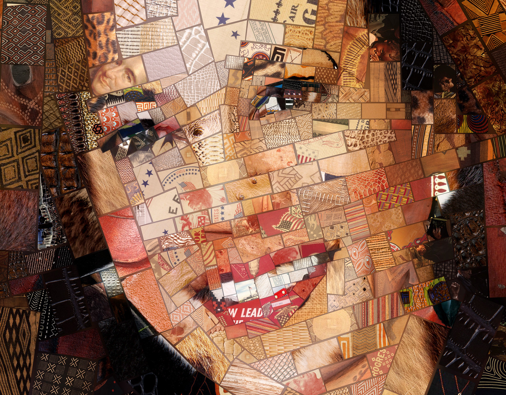Kamala photo-mosaic portrait of unity and America