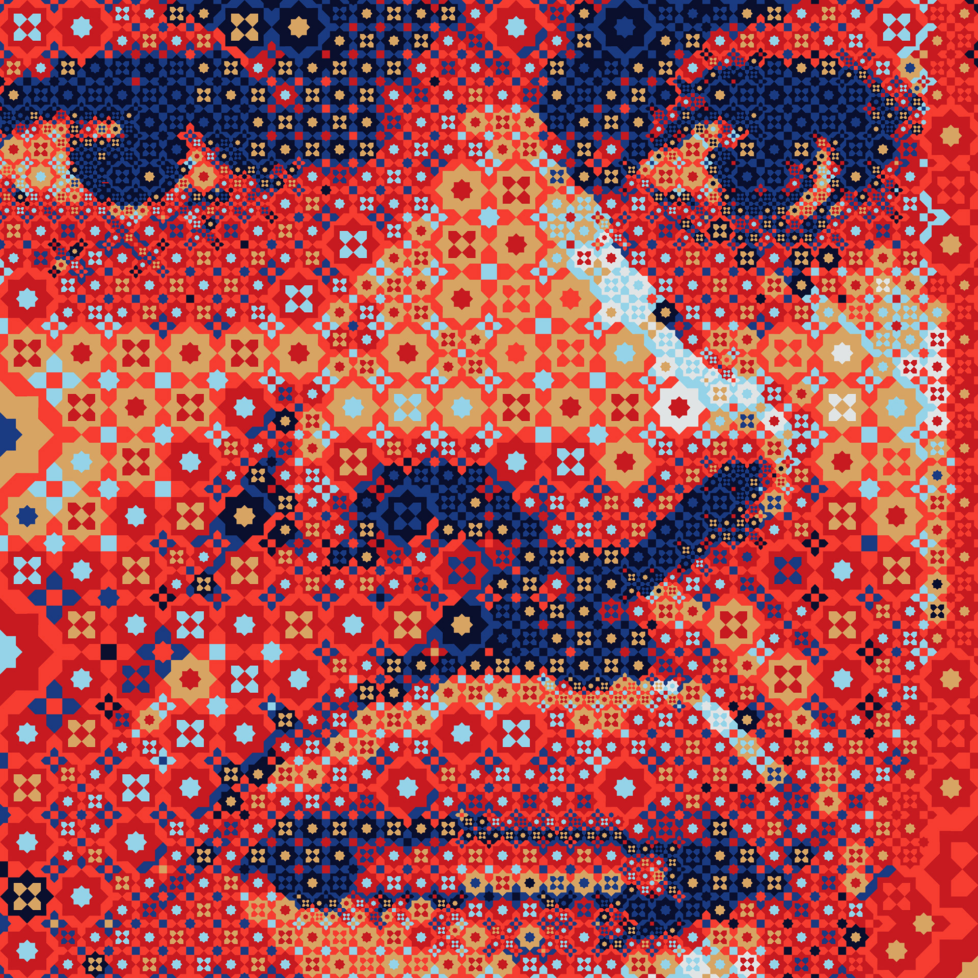 Sports illustration blending football and Arabesque for World Football