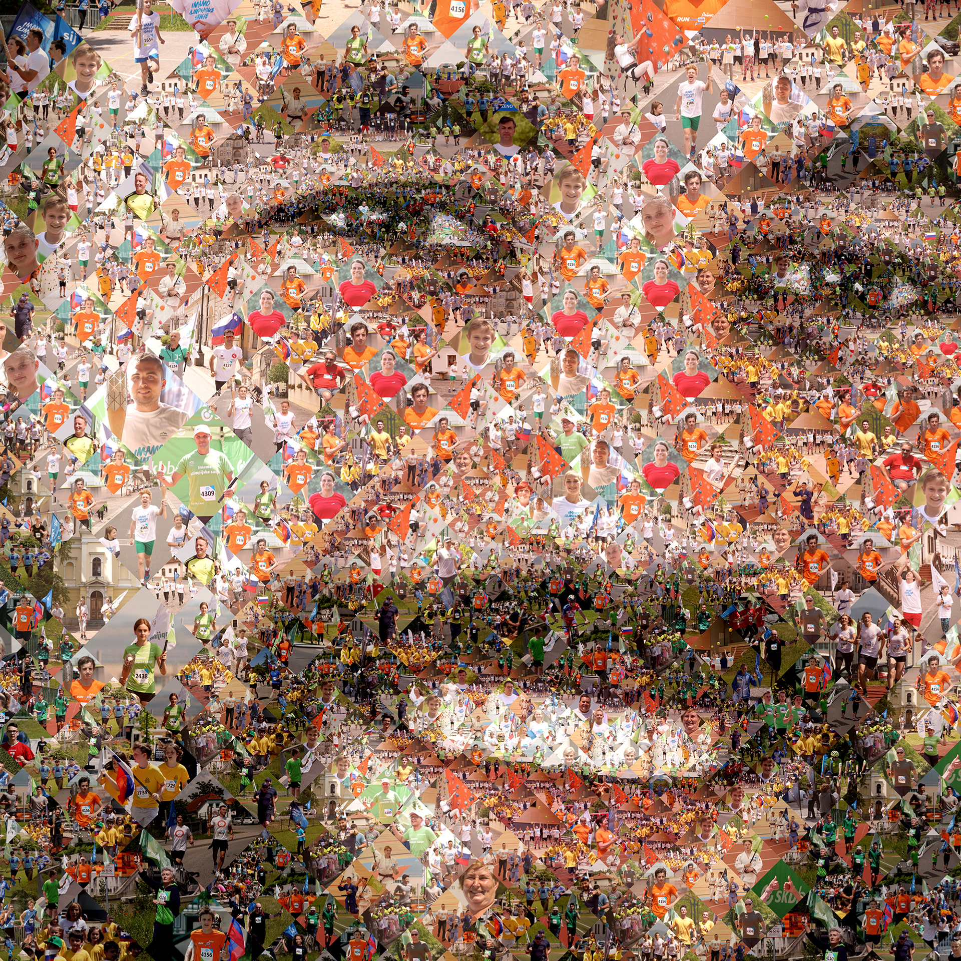 Digital collage from people photos, Olympic mosaic