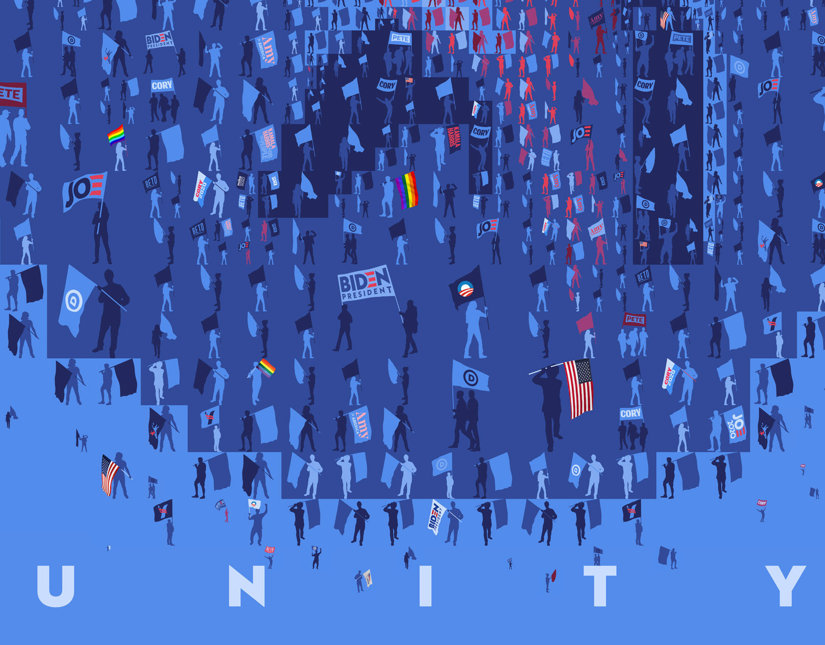 UNITY mosaic digital art for 2020 elections, politician art