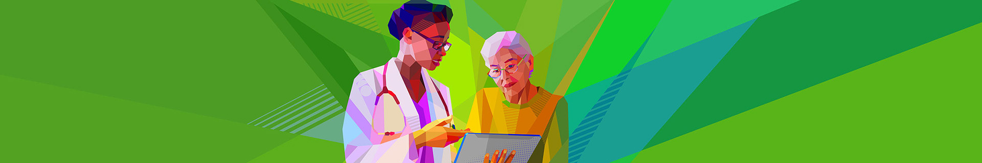 Illustration in colors, Healthcare communications artwork