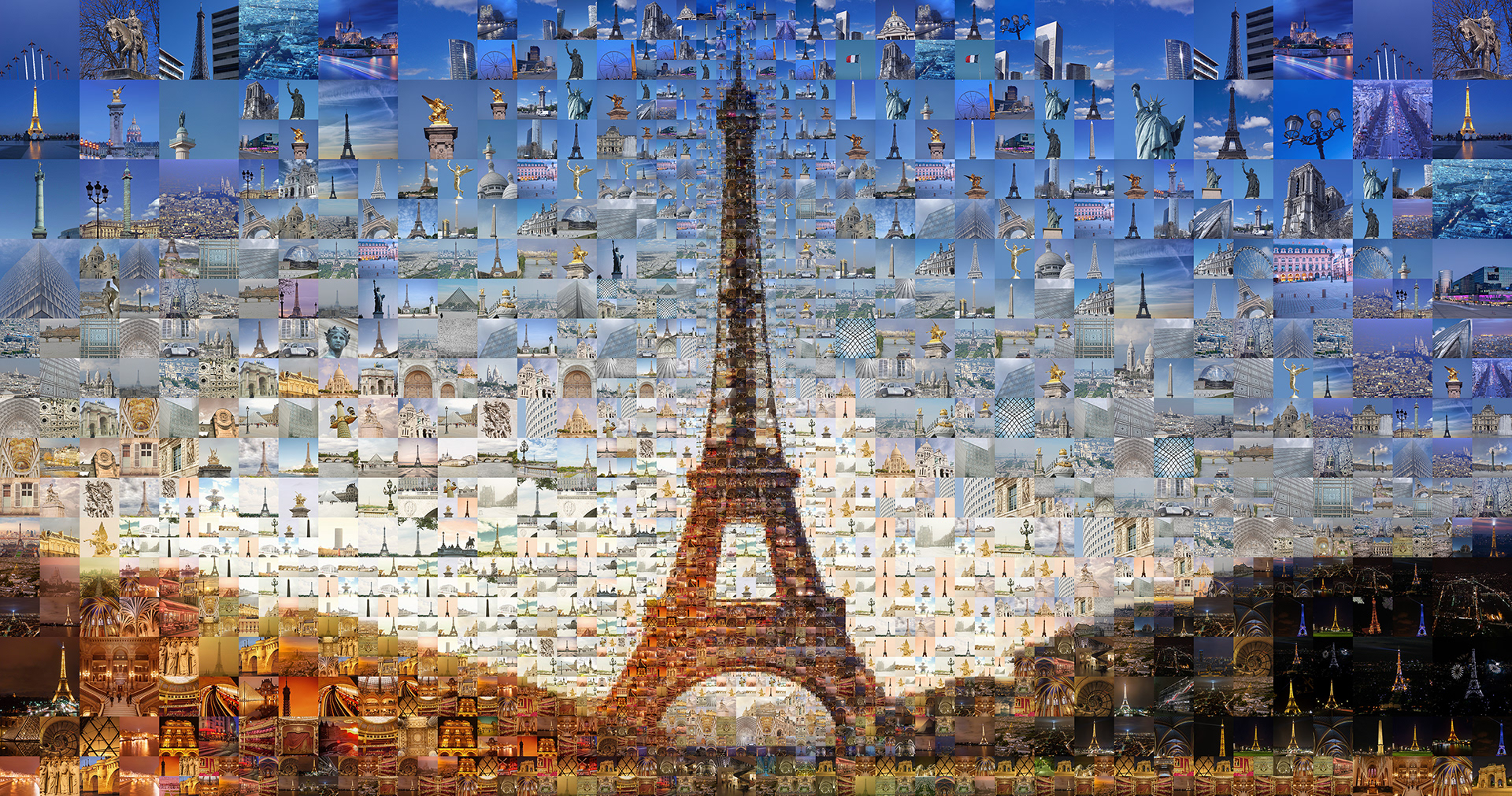 Paris digital artwork of millions of photos, photo mosaic for Lumas gallery