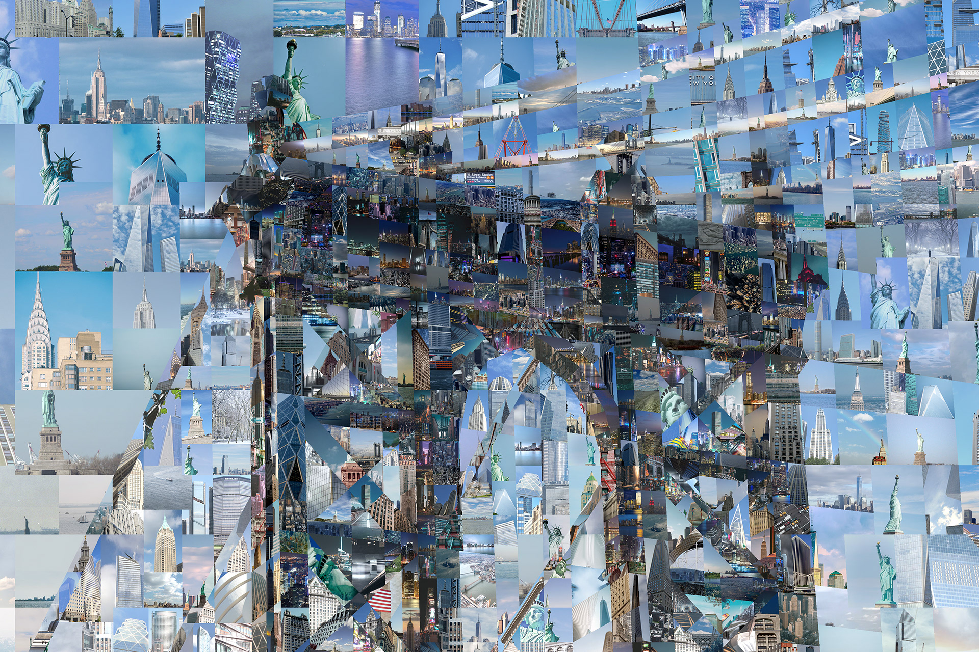 Bridge in New York City mosaic photo collage