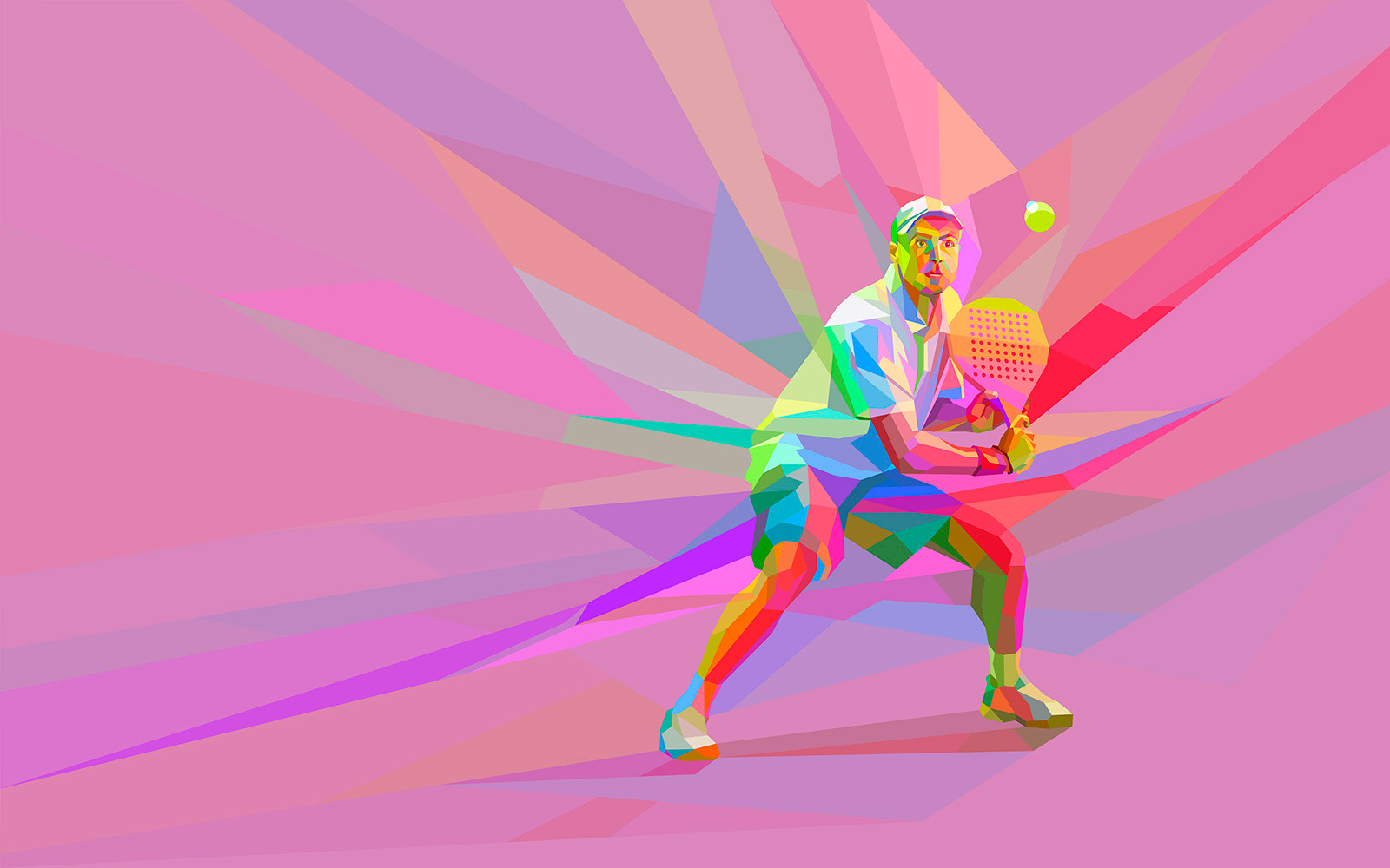 Colorful padel tournament artwork with movement and athleticism, sports illustration