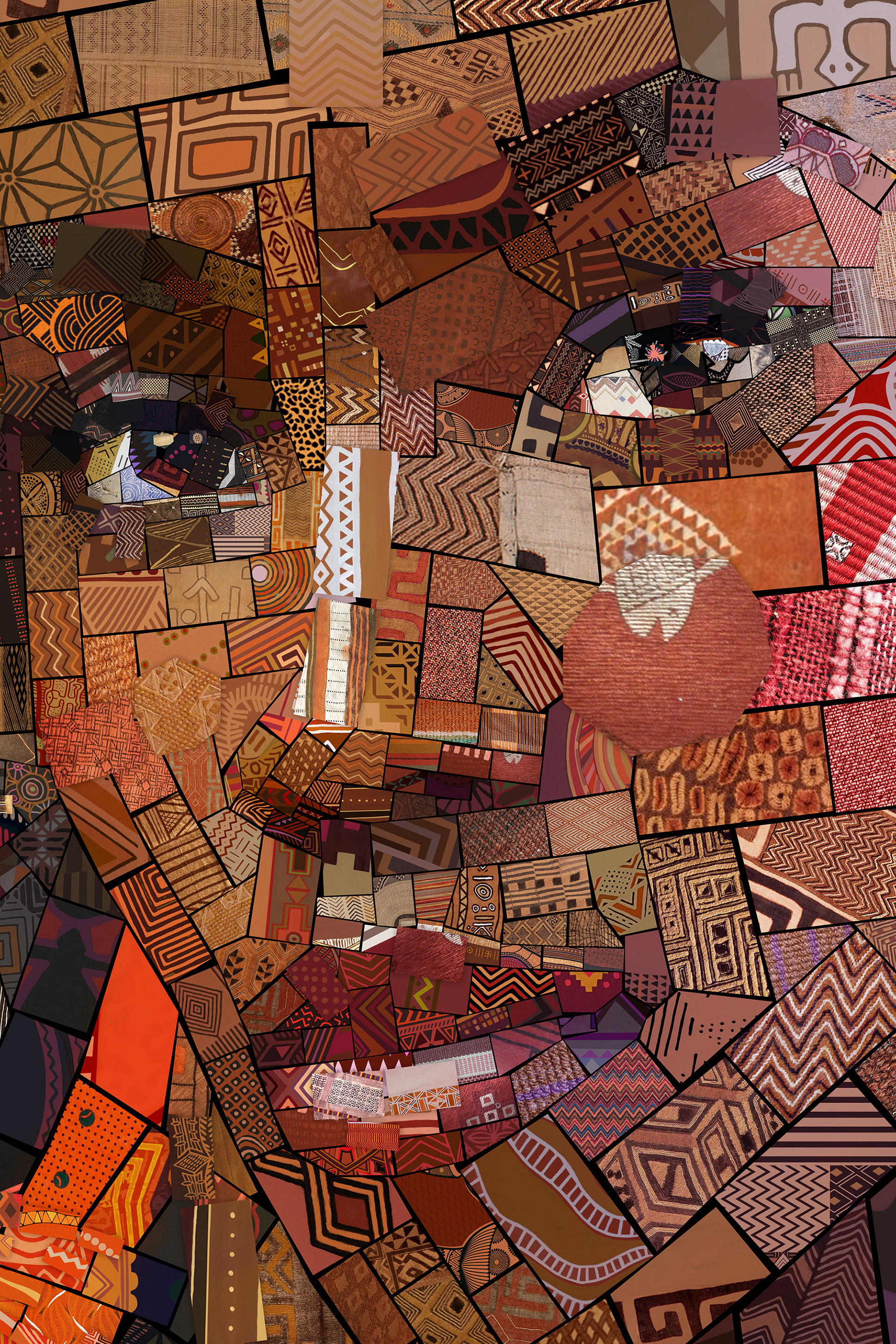 Girl's portrait in many tile pieces, Contemporary art commissions