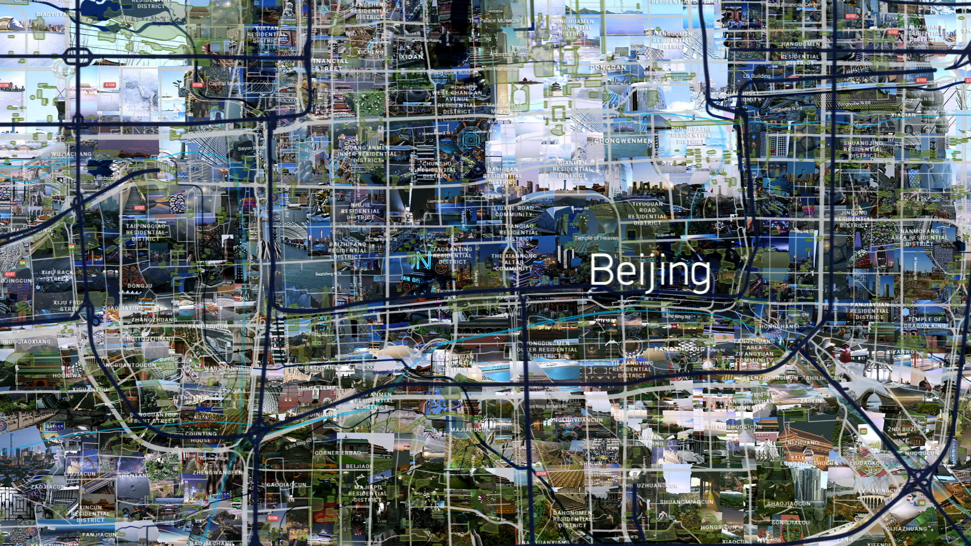 Beijing City landmark recreated in detailed digital mosaic for Global television promo