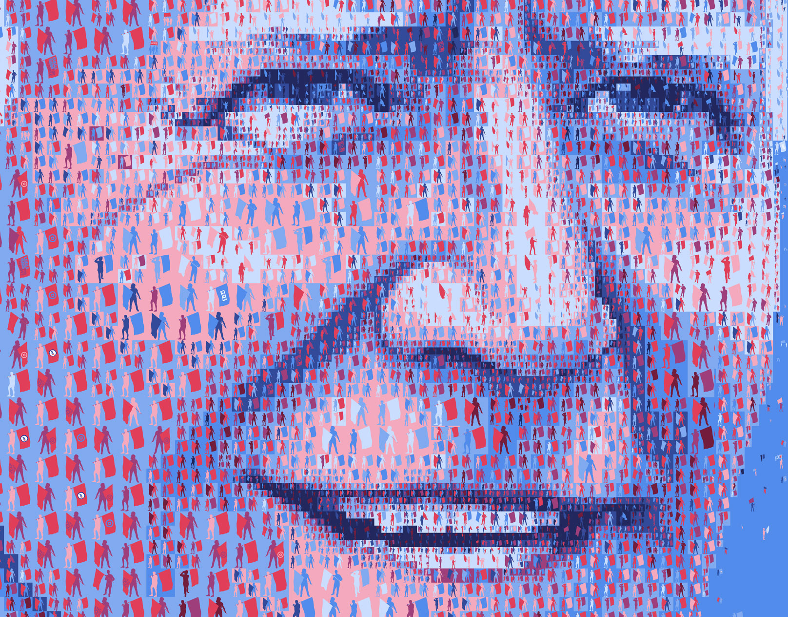 Joe Biden 2020 for president portrait through digital mosaic art