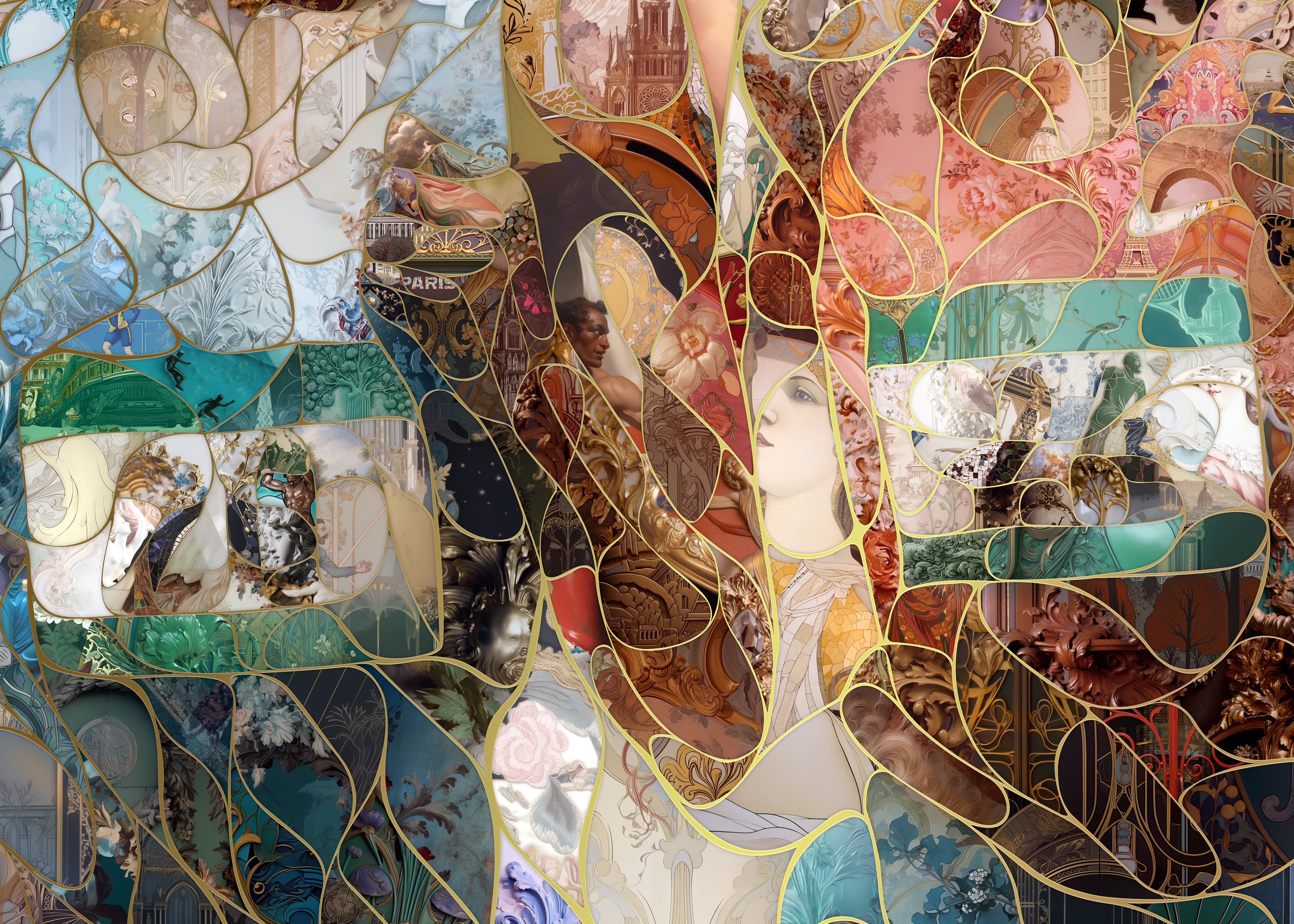 Digital collage of Paris art culture