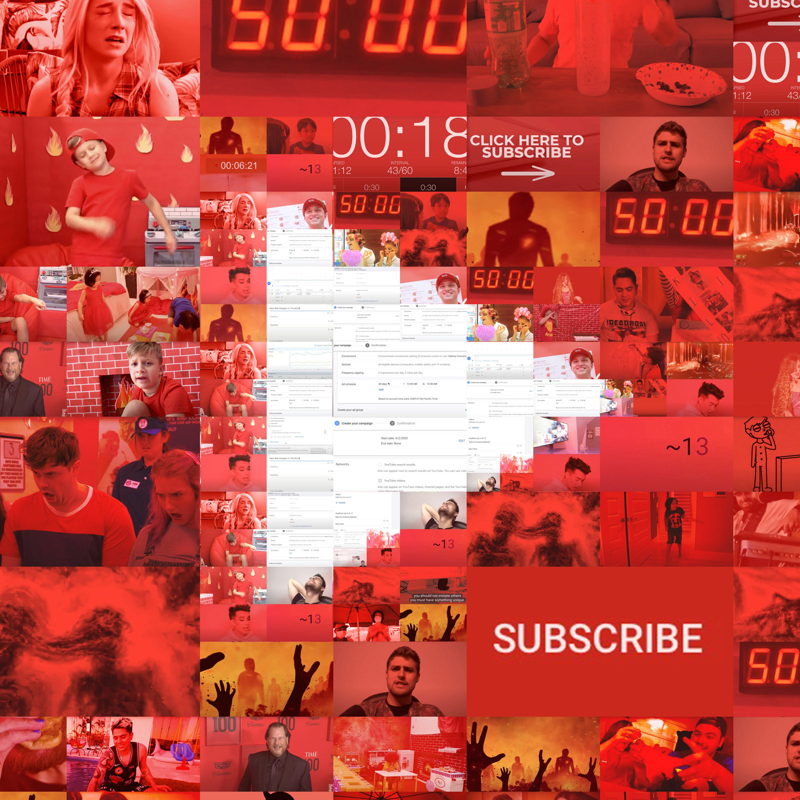 You Tube Digital mosaic mural for editorial design