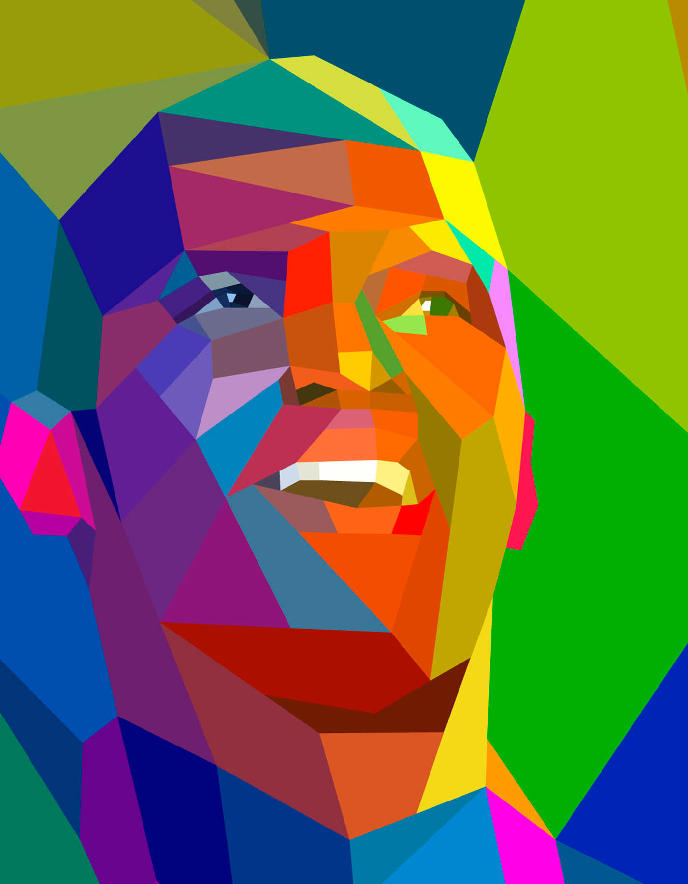 Neo futuristic portrait in colors