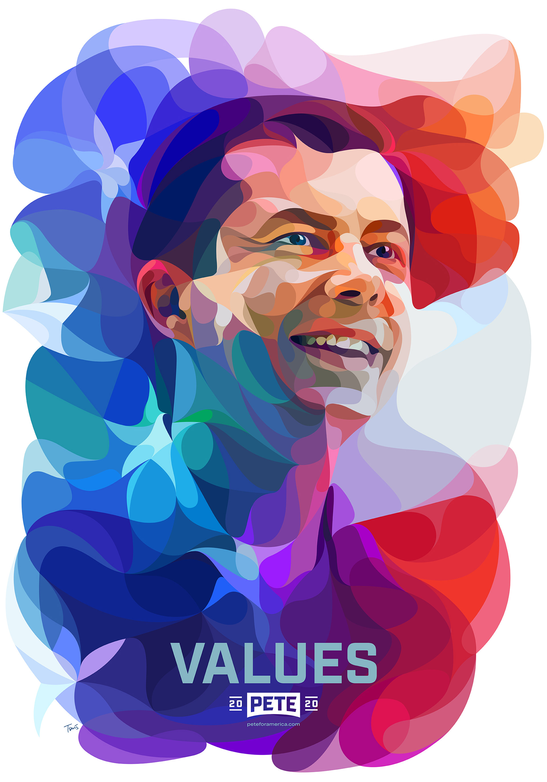 Portrait of political figure for the 2020 election poster promotion, Art in politics