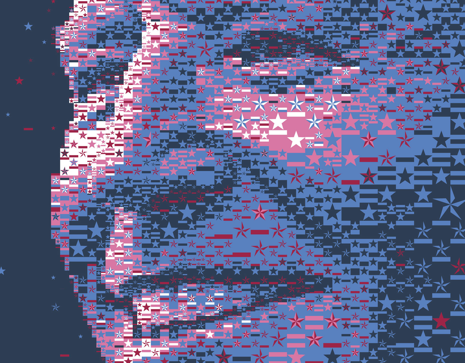 Geometric mosaic U.S. election 2020 in digital art