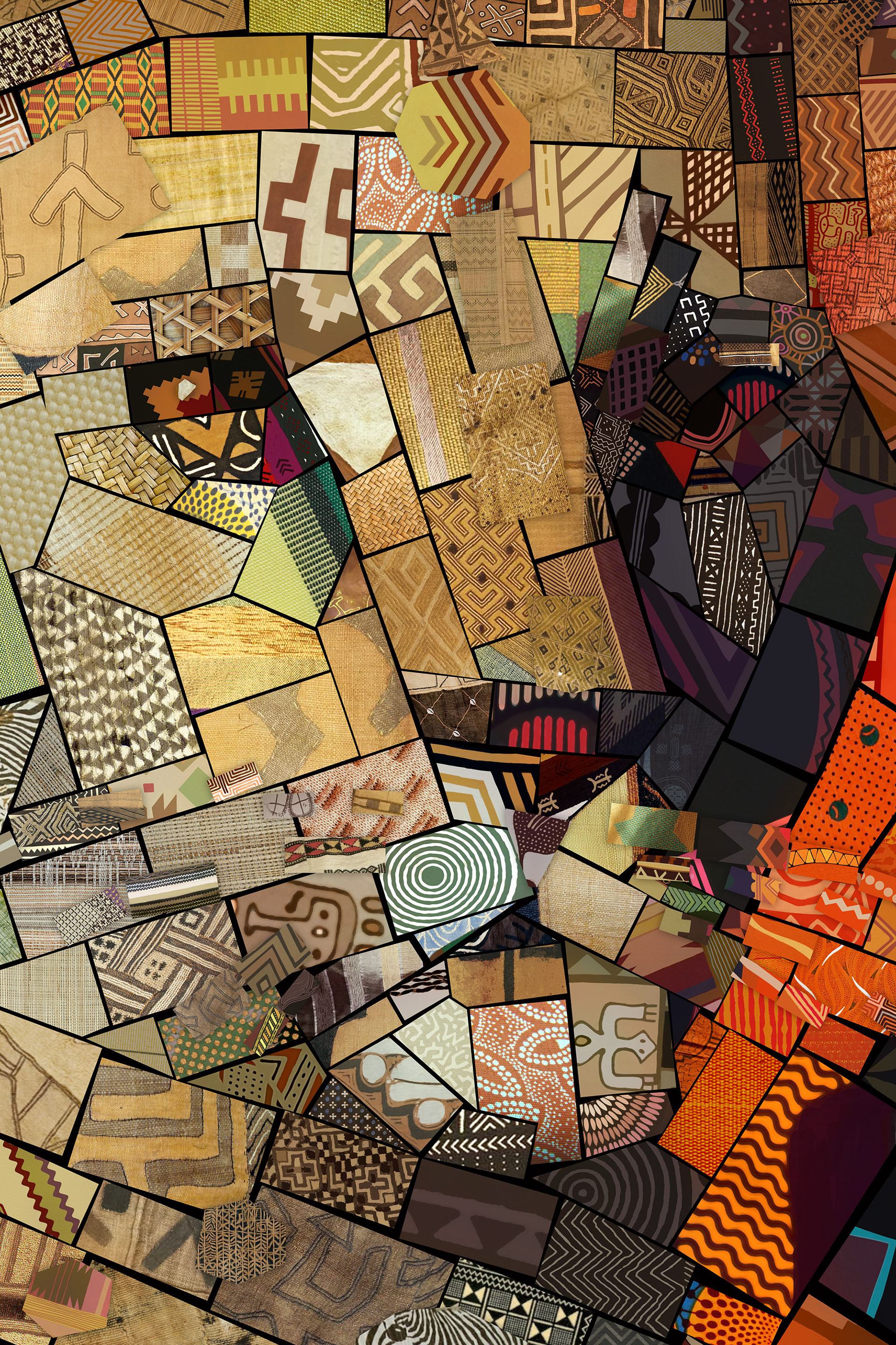 A cat portrait in a digital mosaic style
