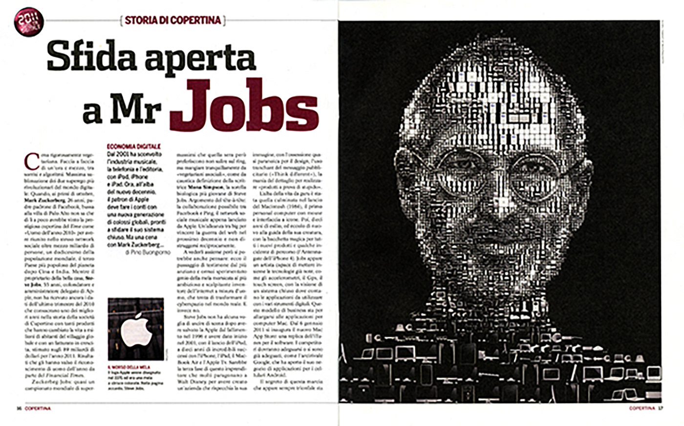 Article portrait illustration, editorial mosaic illustration