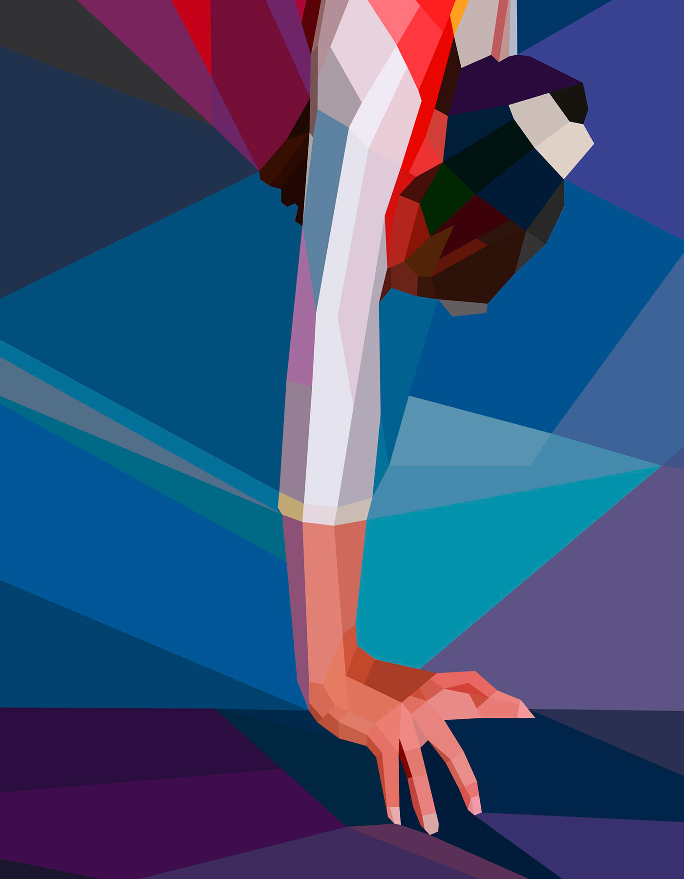 Gymnastics performance artwork in colors