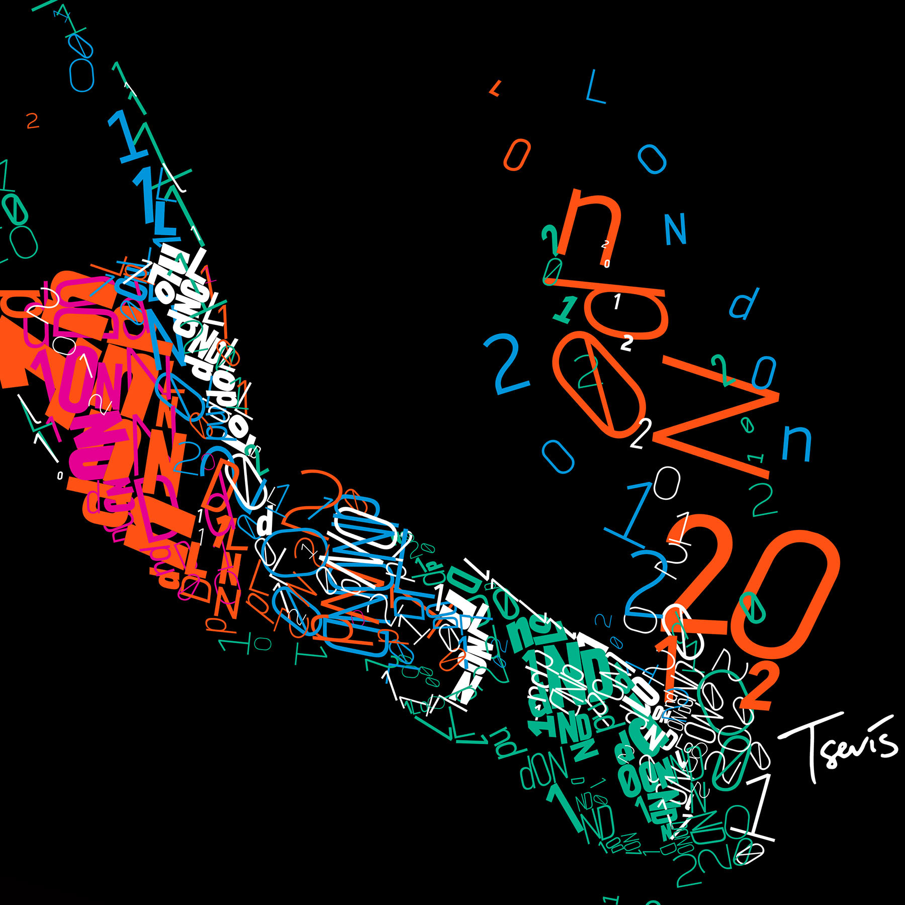 Vibrant letter expressions inspired by Olympic's, digital sport illustrations
