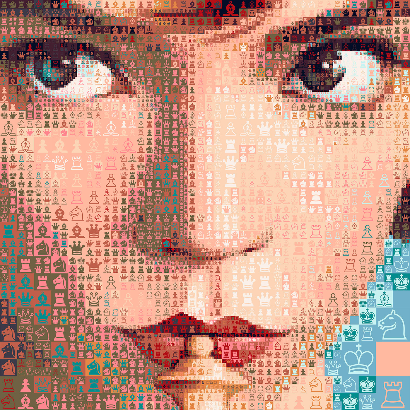 Celebrity digital mosaic portrait for a famous film